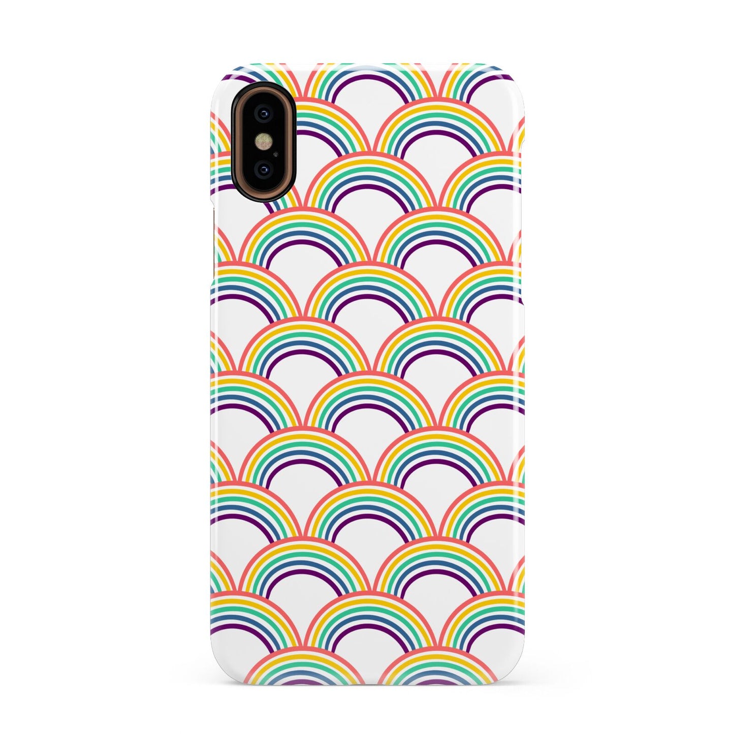 Rainbow Pattern Apple iPhone XS 3D Snap Case