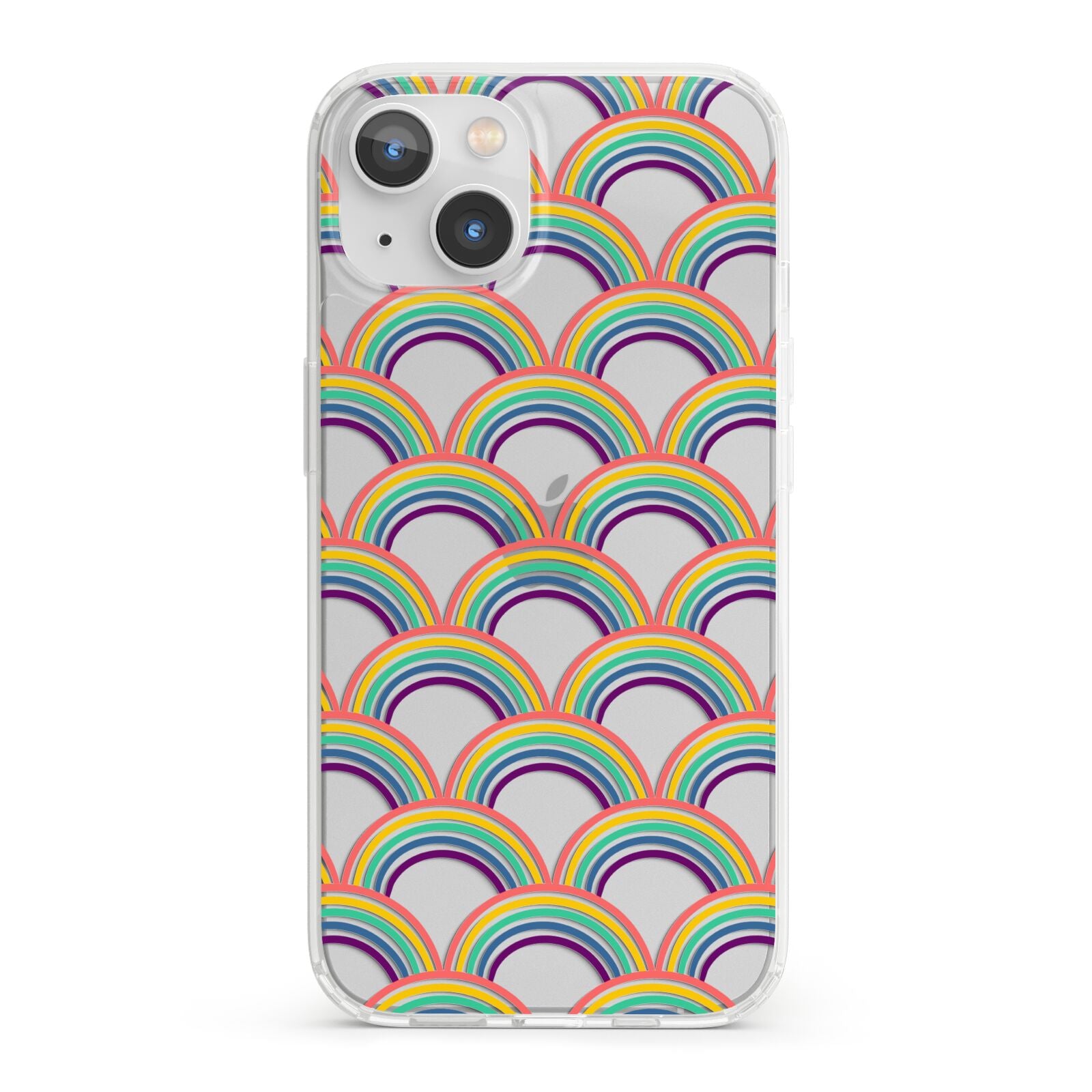 Rainbow Pattern iPhone 13 Clear Bumper Case