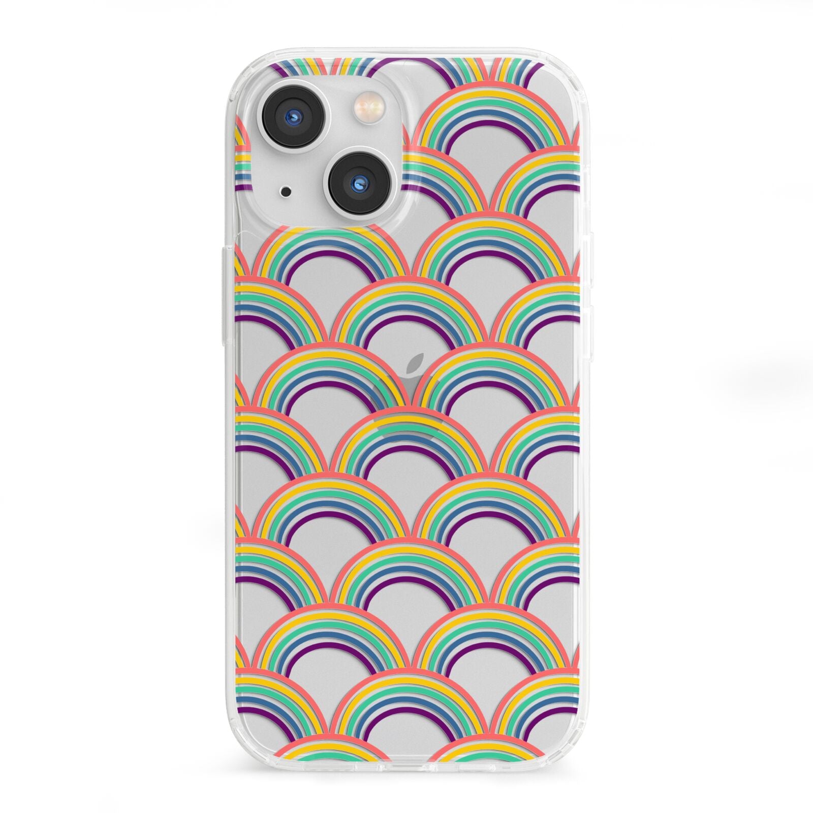 Rainbow Pattern iPhone 13 Mini Clear Bumper Case