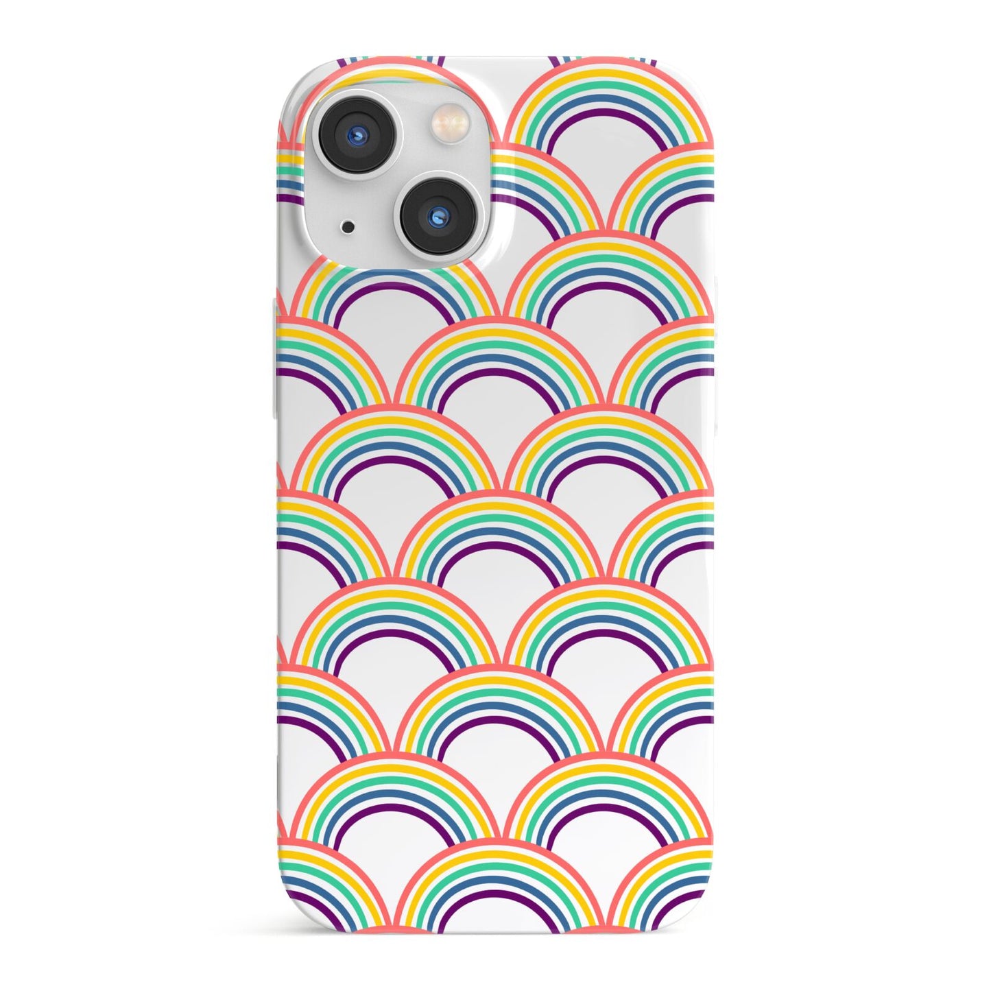 Rainbow Pattern iPhone 13 Mini Full Wrap 3D Snap Case