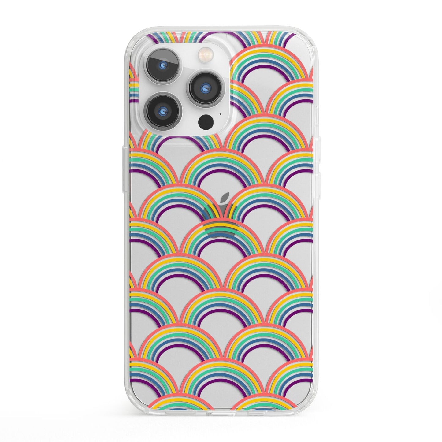 Rainbow Pattern iPhone 13 Pro Clear Bumper Case