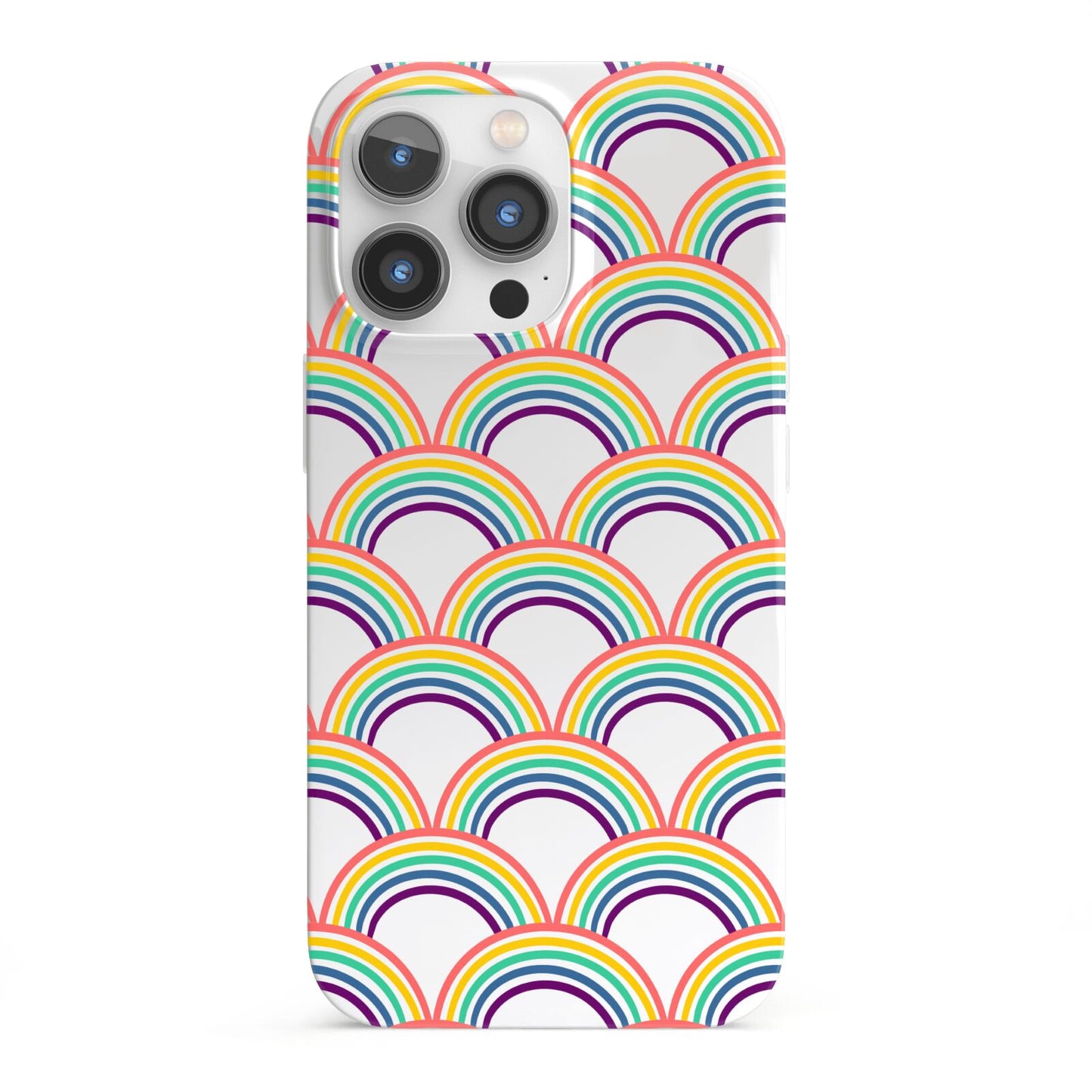 Rainbow Pattern iPhone 13 Pro Full Wrap 3D Snap Case