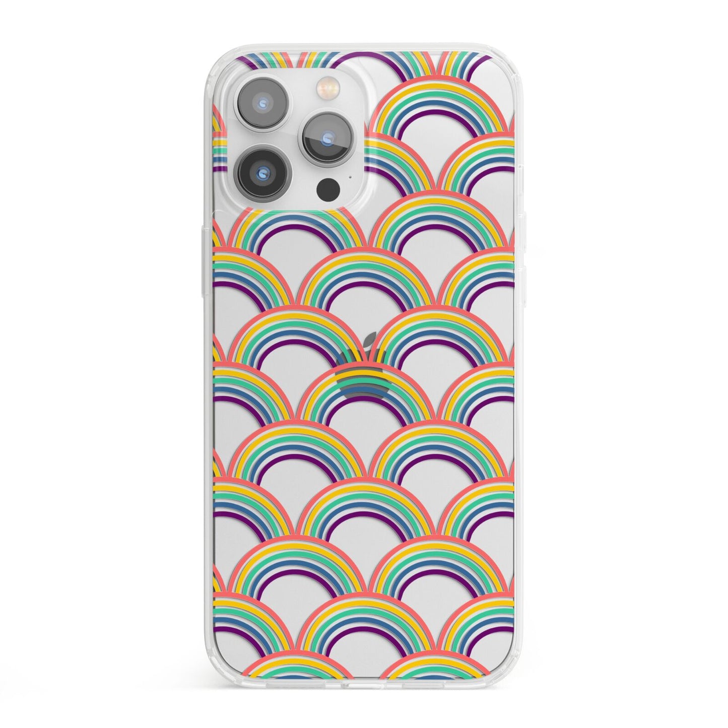 Rainbow Pattern iPhone 13 Pro Max Clear Bumper Case