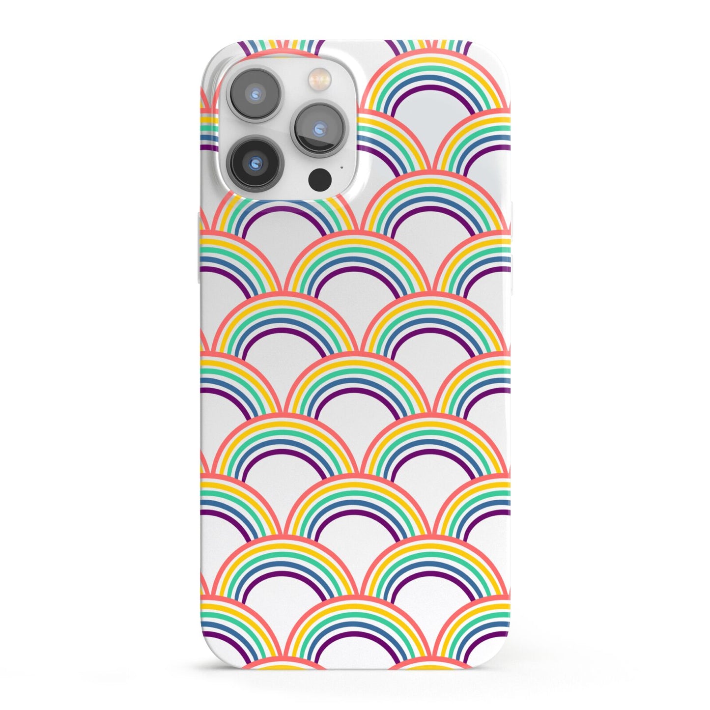 Rainbow Pattern iPhone 13 Pro Max Full Wrap 3D Snap Case