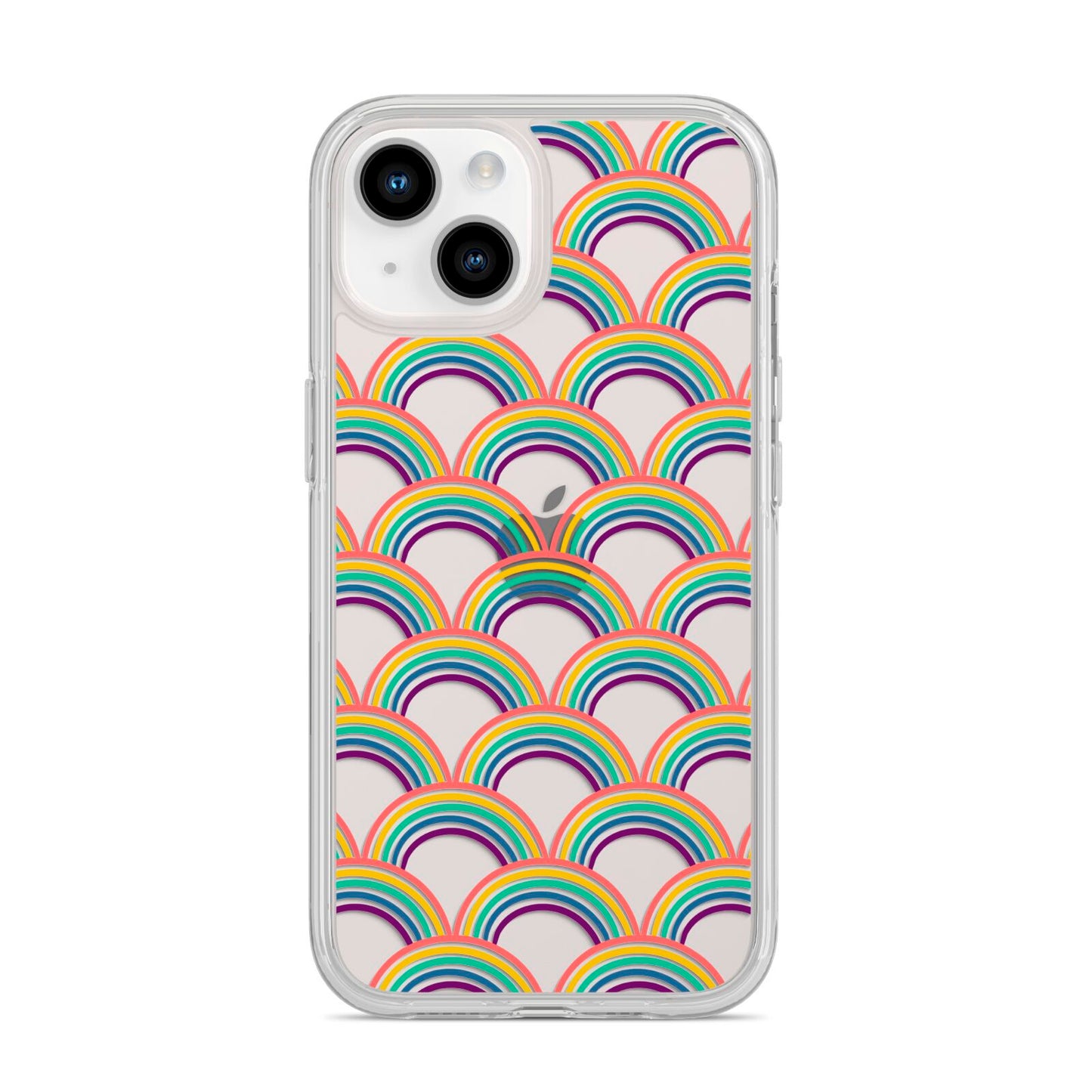 Rainbow Pattern iPhone 14 Clear Tough Case Starlight