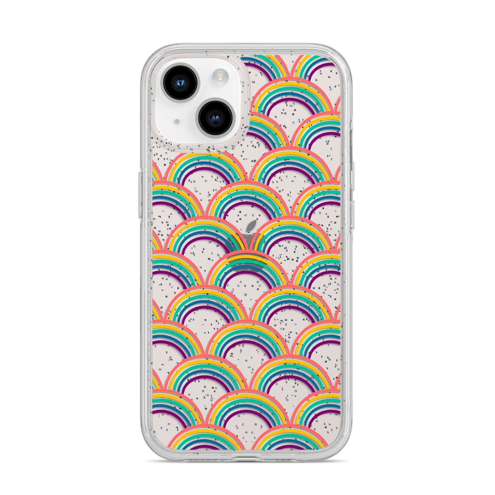 Rainbow Pattern iPhone 14 Glitter Tough Case Starlight