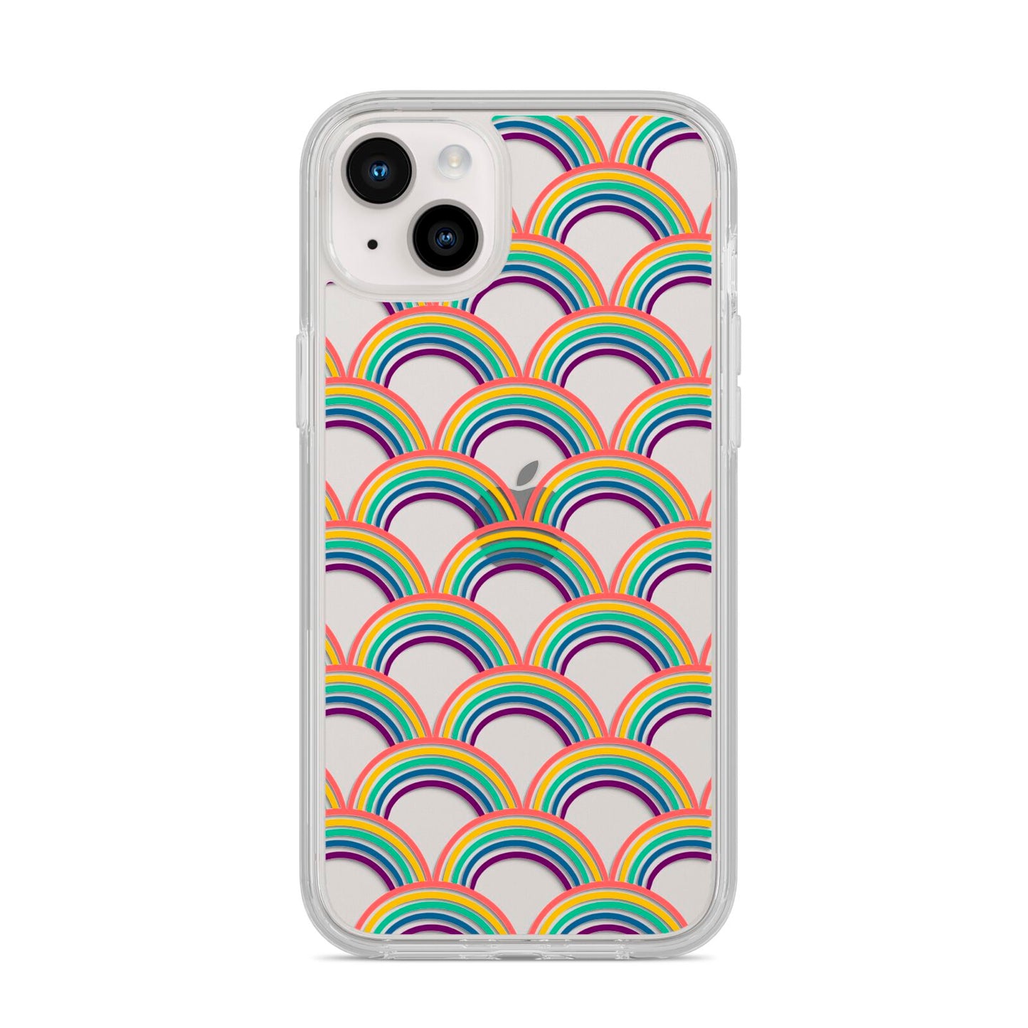 Rainbow Pattern iPhone 14 Plus Clear Tough Case Starlight