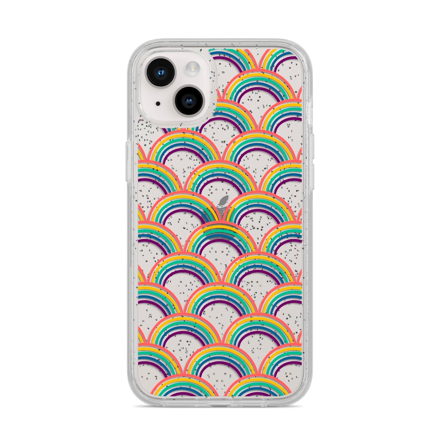 Rainbow Pattern iPhone 14 Plus Glitter Tough Case Starlight