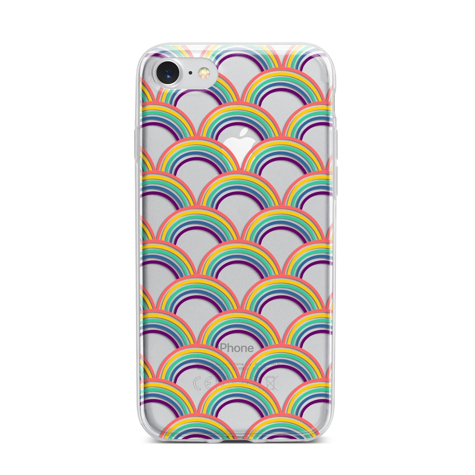 Rainbow Pattern iPhone 7 Bumper Case on Silver iPhone