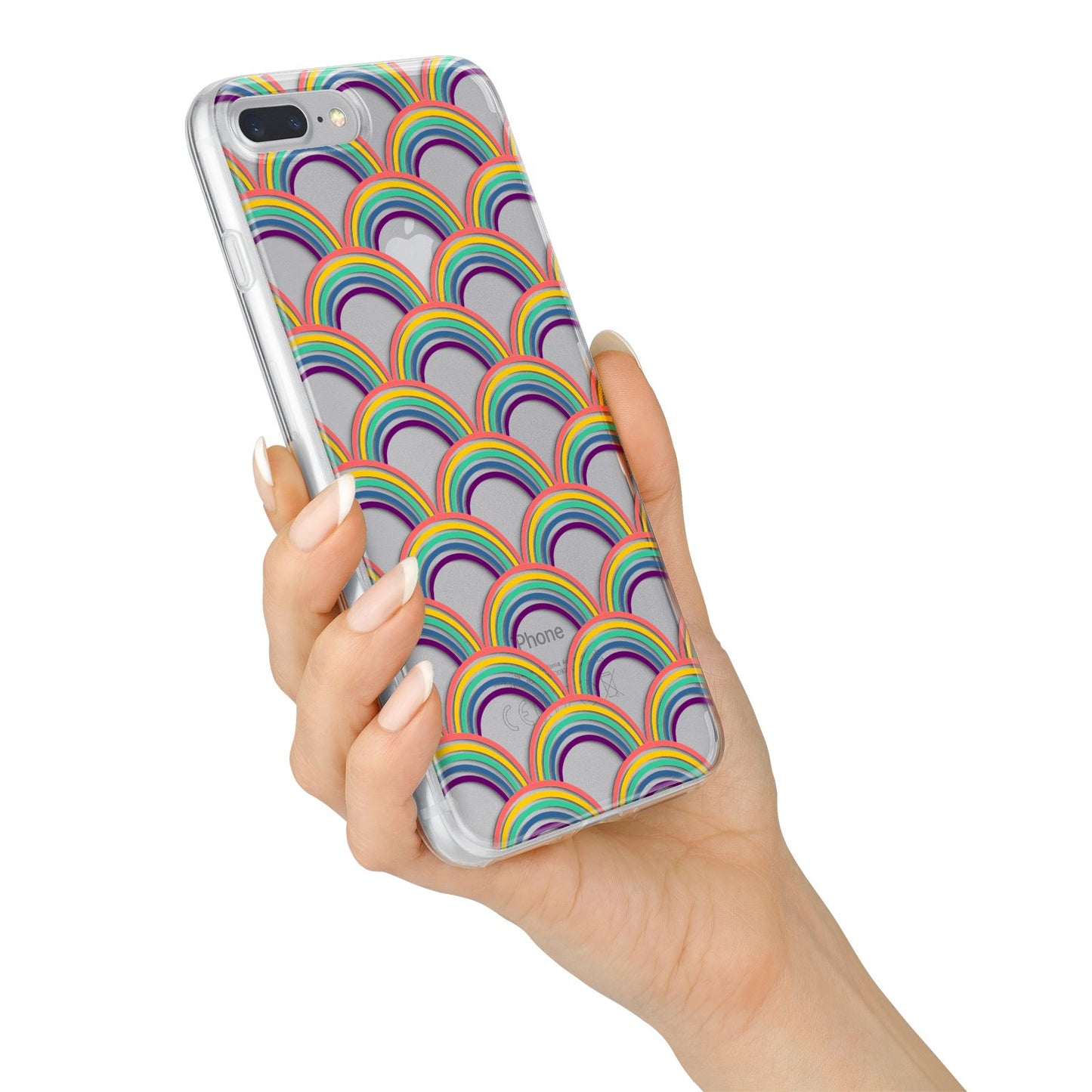 Rainbow Pattern iPhone 7 Plus Bumper Case on Silver iPhone Alternative Image