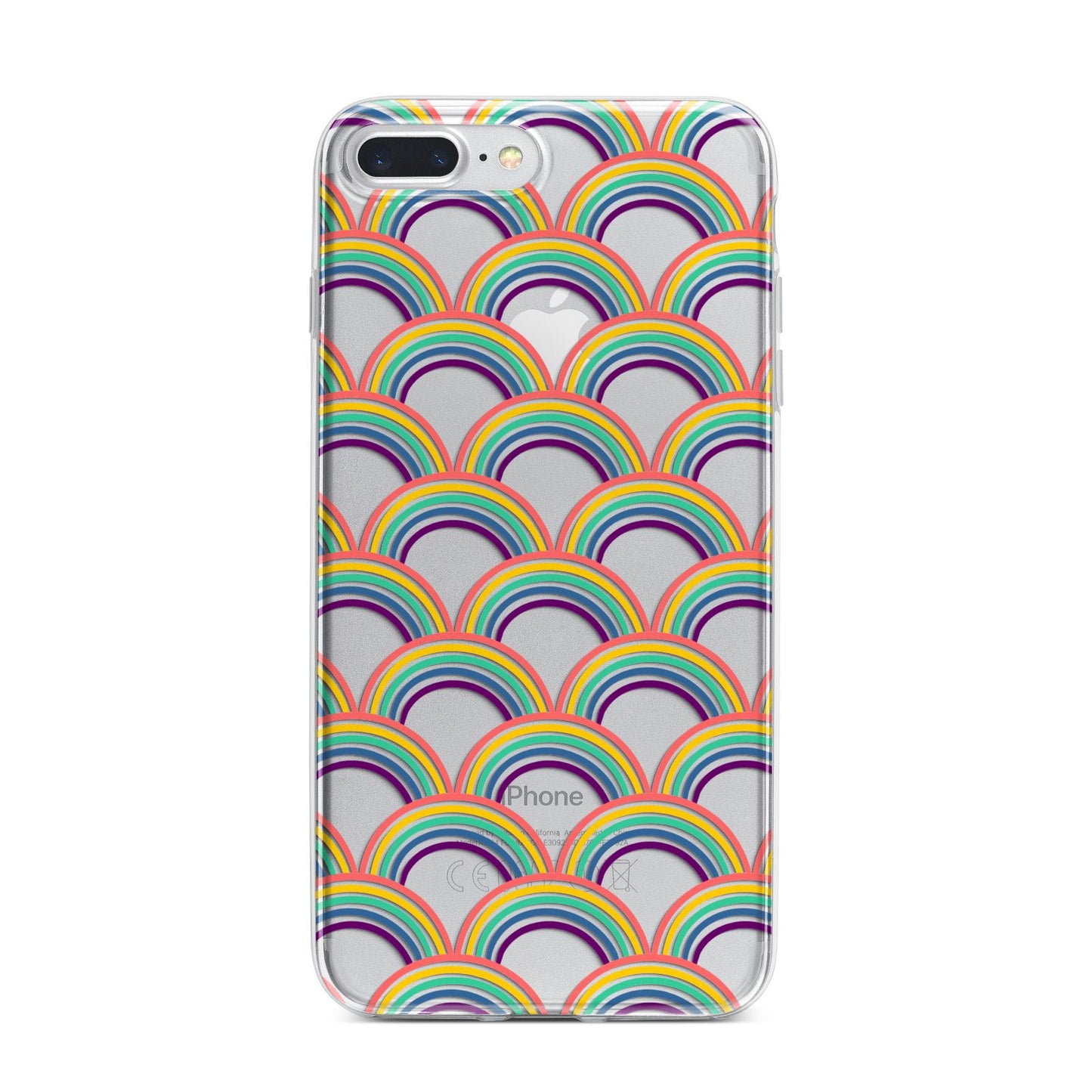 Rainbow Pattern iPhone 7 Plus Bumper Case on Silver iPhone