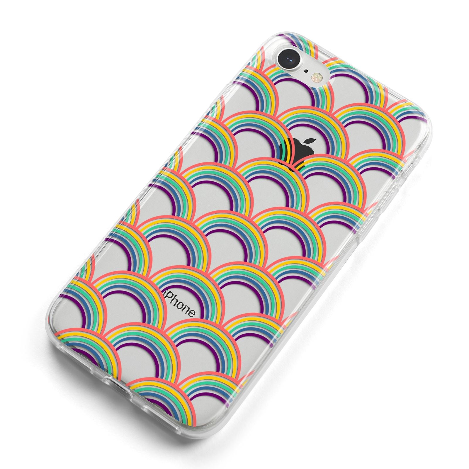 Rainbow Pattern iPhone 8 Bumper Case on Silver iPhone Alternative Image