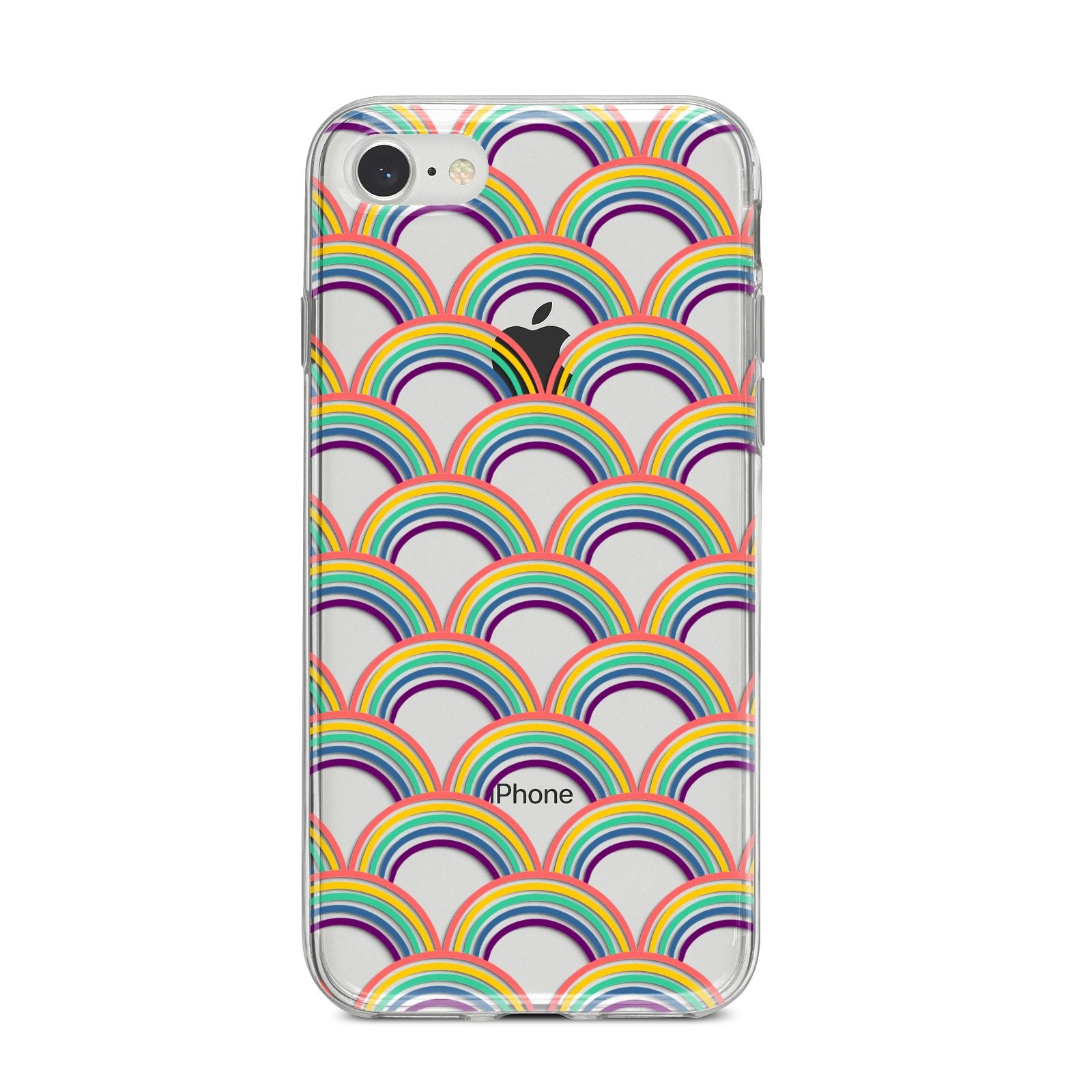 Rainbow Pattern iPhone 8 Bumper Case on Silver iPhone