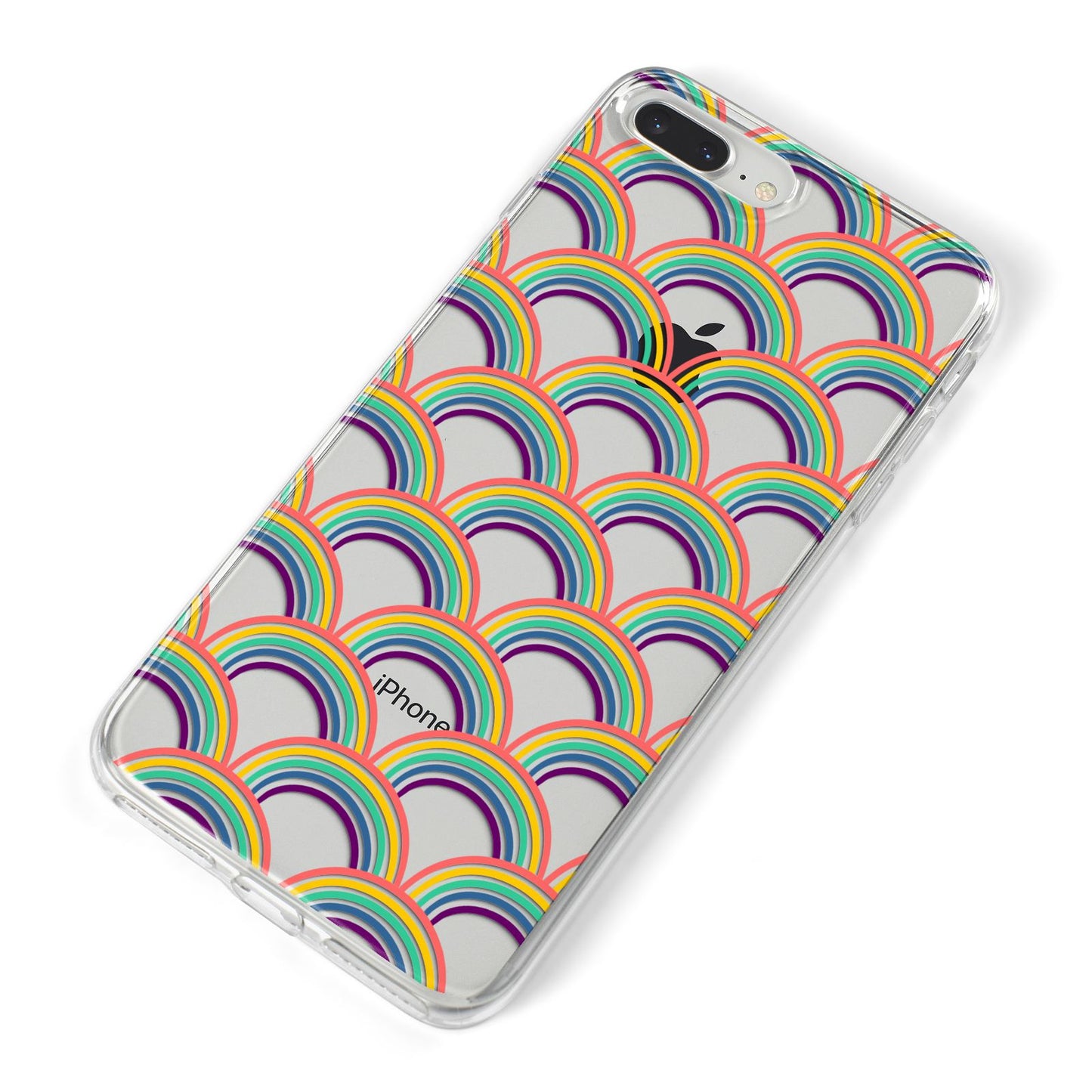 Rainbow Pattern iPhone 8 Plus Bumper Case on Silver iPhone Alternative Image