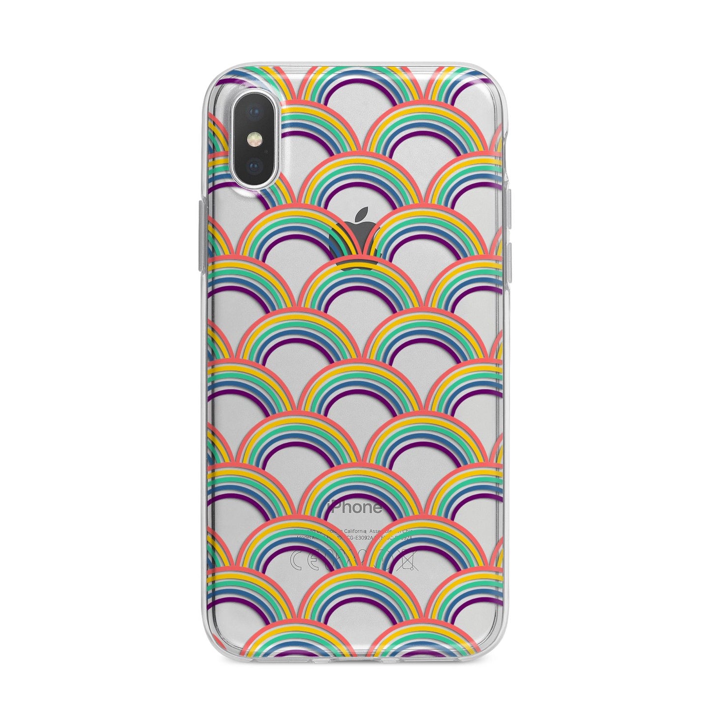 Rainbow Pattern iPhone X Bumper Case on Silver iPhone Alternative Image 1