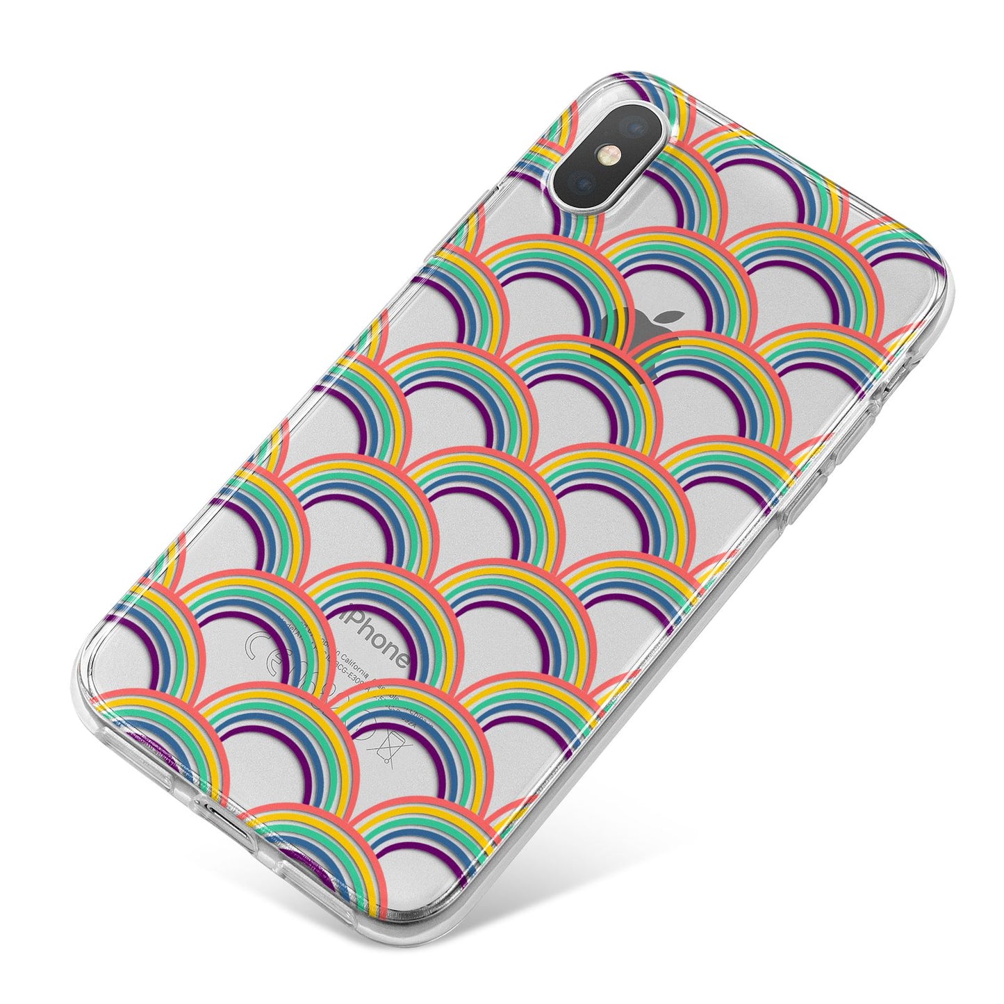 Rainbow Pattern iPhone X Bumper Case on Silver iPhone