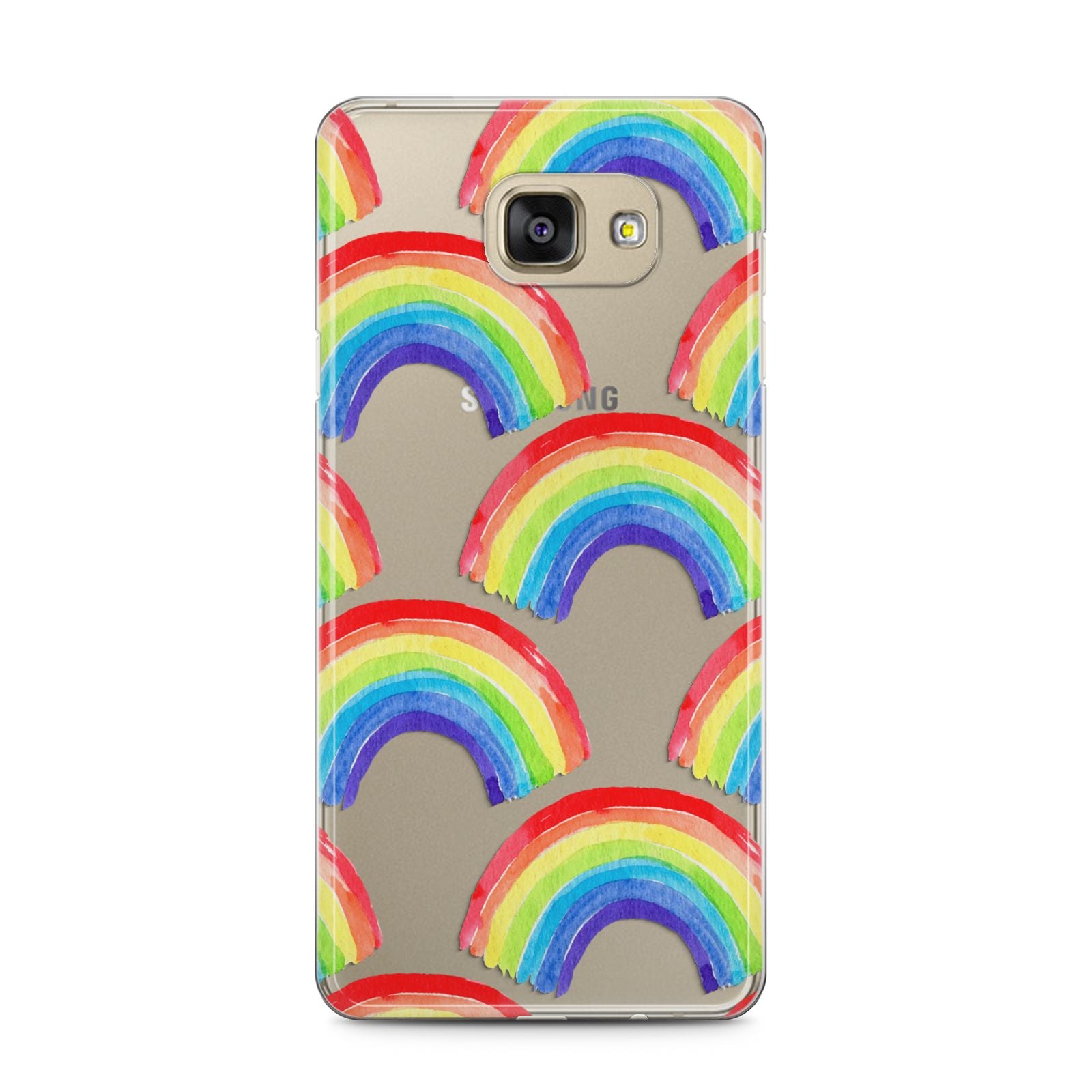 Rainbow Samsung Galaxy A5 2016 Case on gold phone