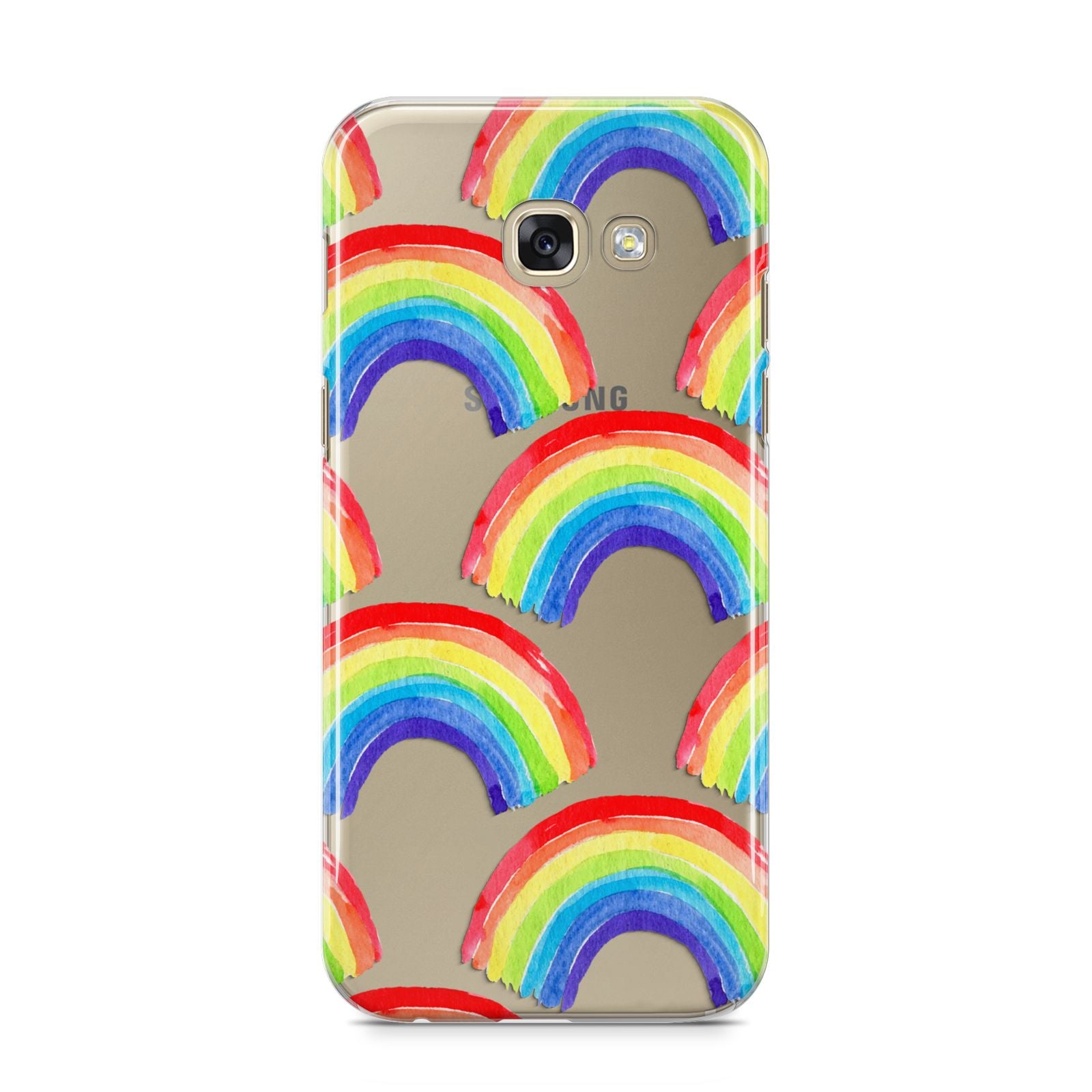 Rainbow Samsung Galaxy A5 2017 Case on gold phone