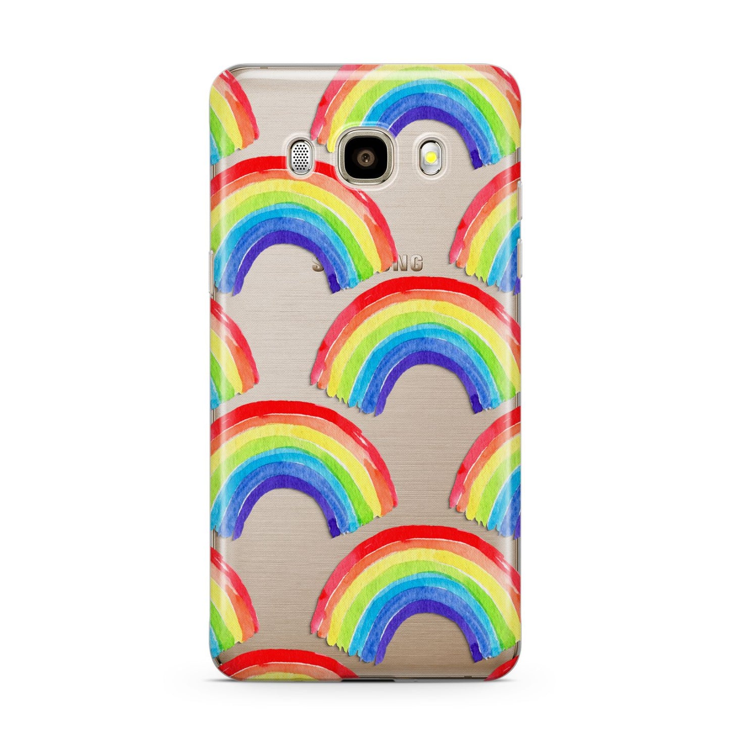 Rainbow Samsung Galaxy J7 2016 Case on gold phone