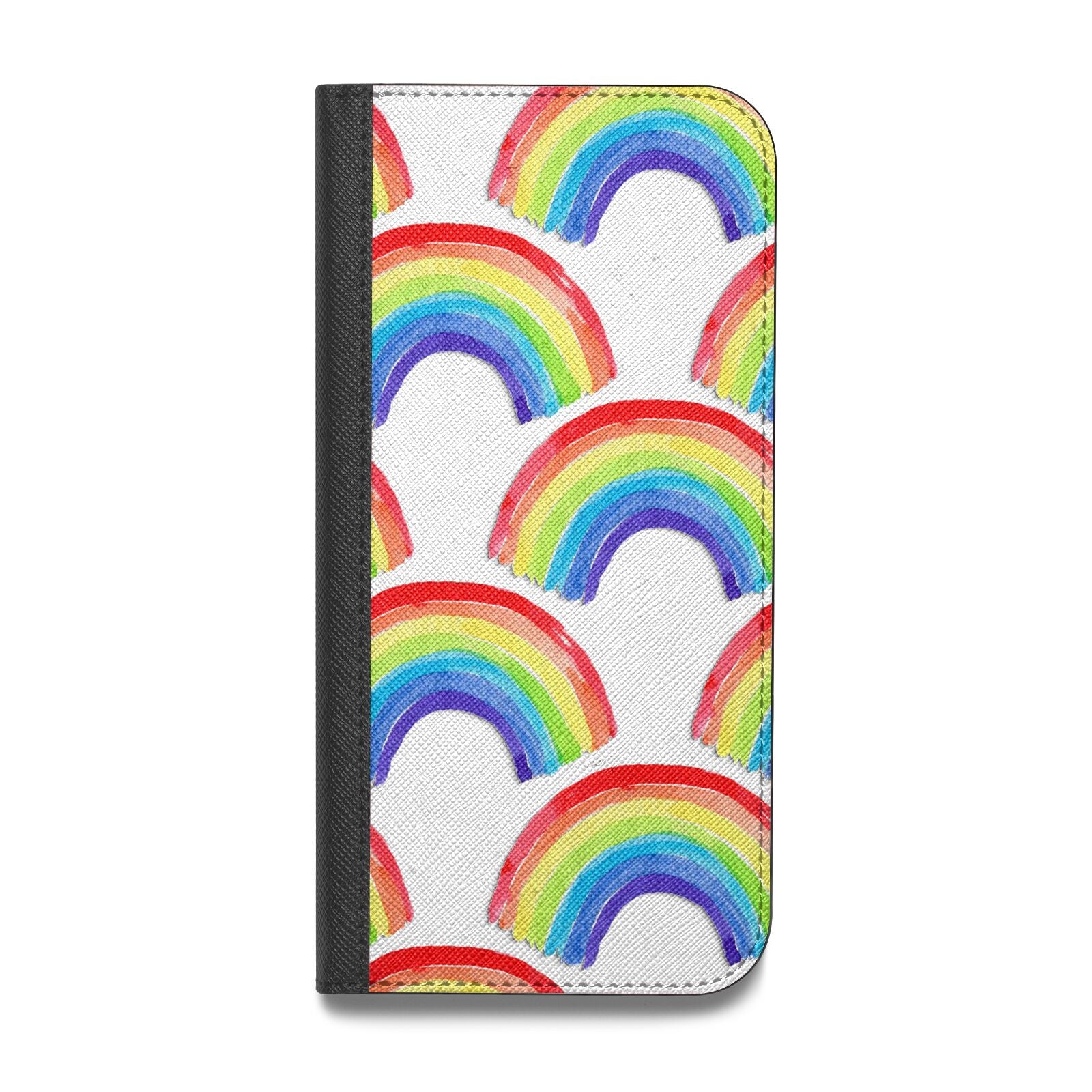 Rainbow Vegan Leather Flip iPhone Case