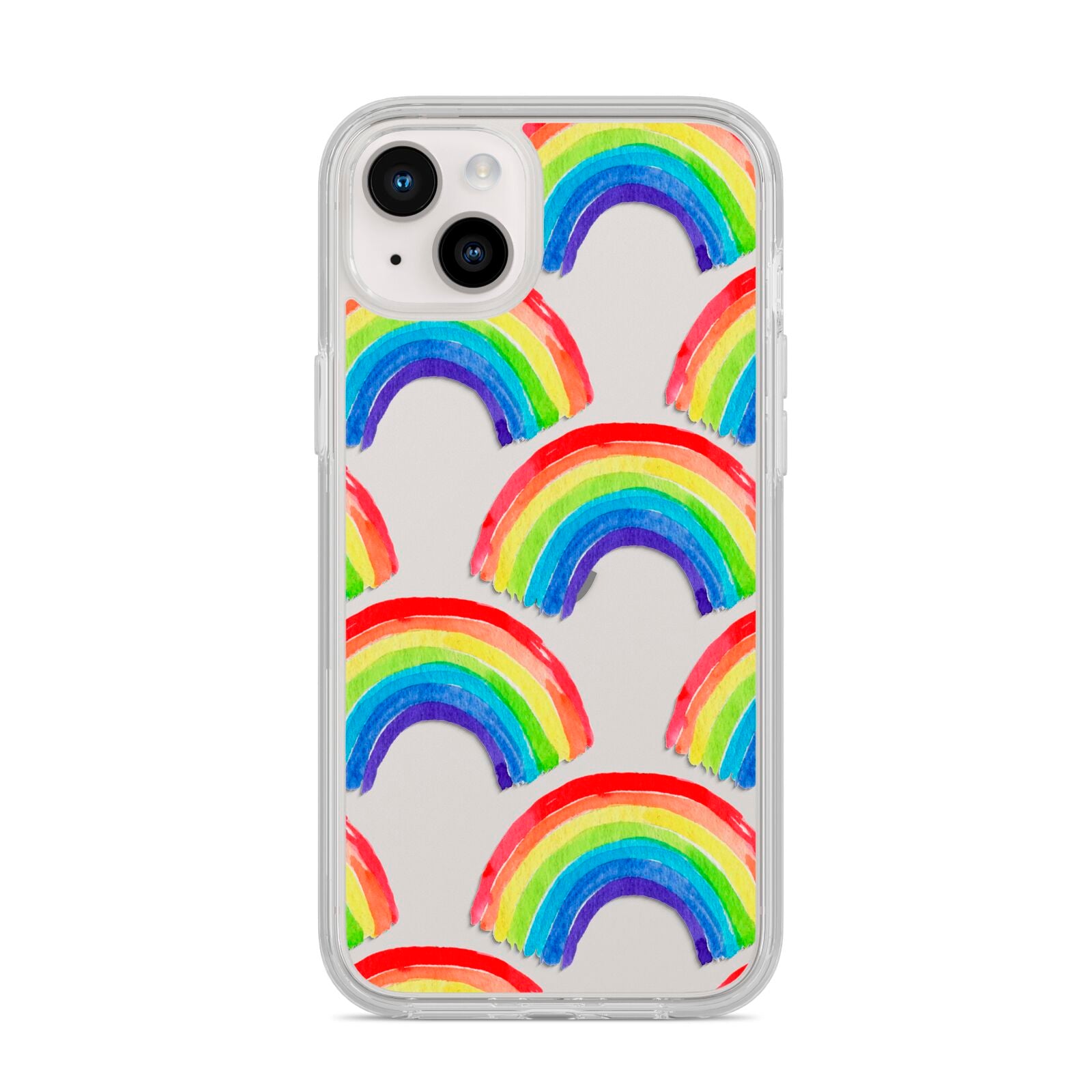 Rainbow iPhone 14 Plus Clear Tough Case Starlight