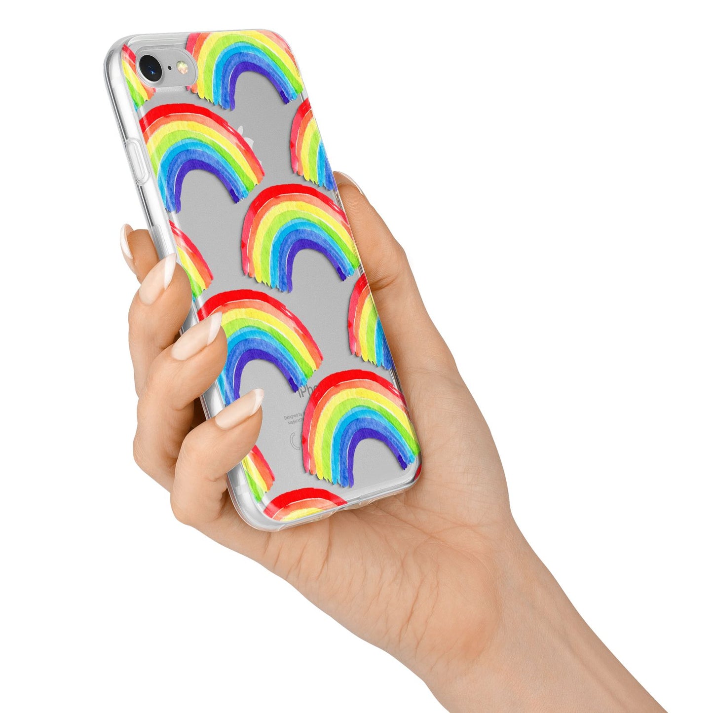 Rainbow iPhone 7 Bumper Case on Silver iPhone Alternative Image