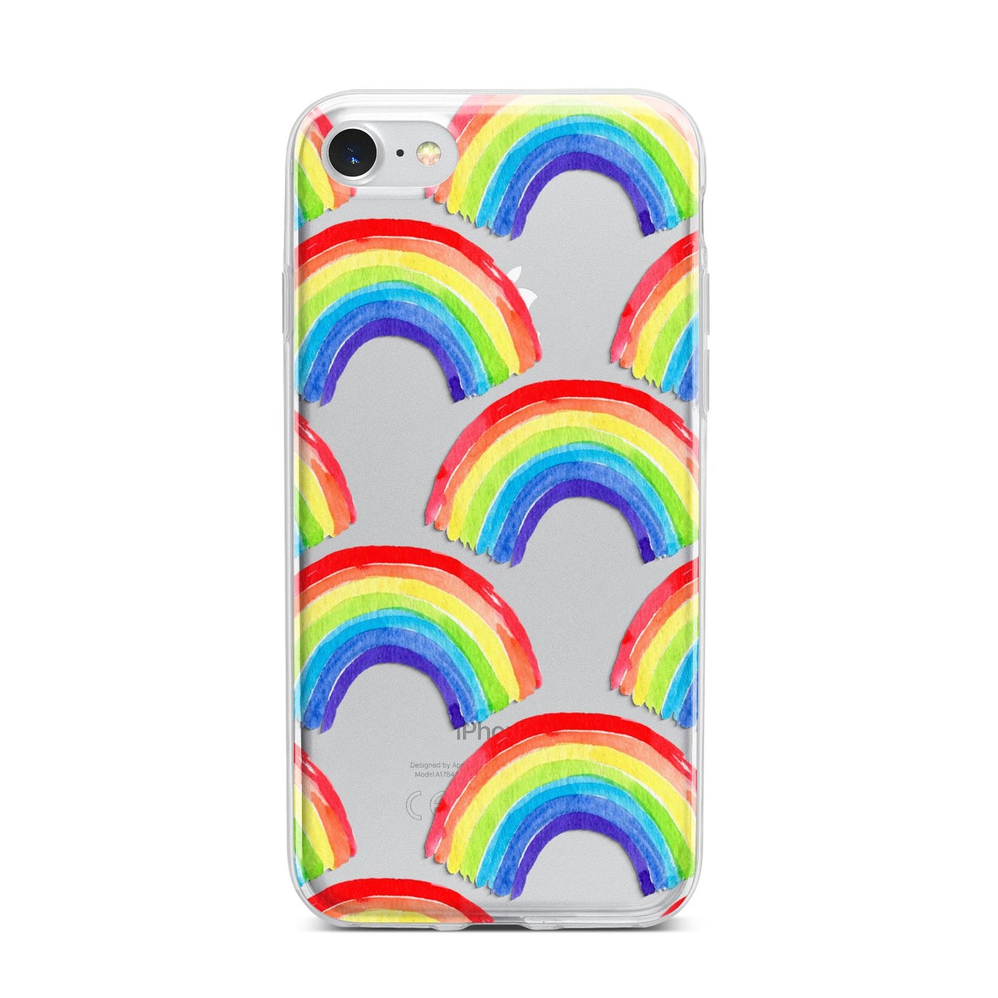 Rainbow iPhone 7 Bumper Case on Silver iPhone