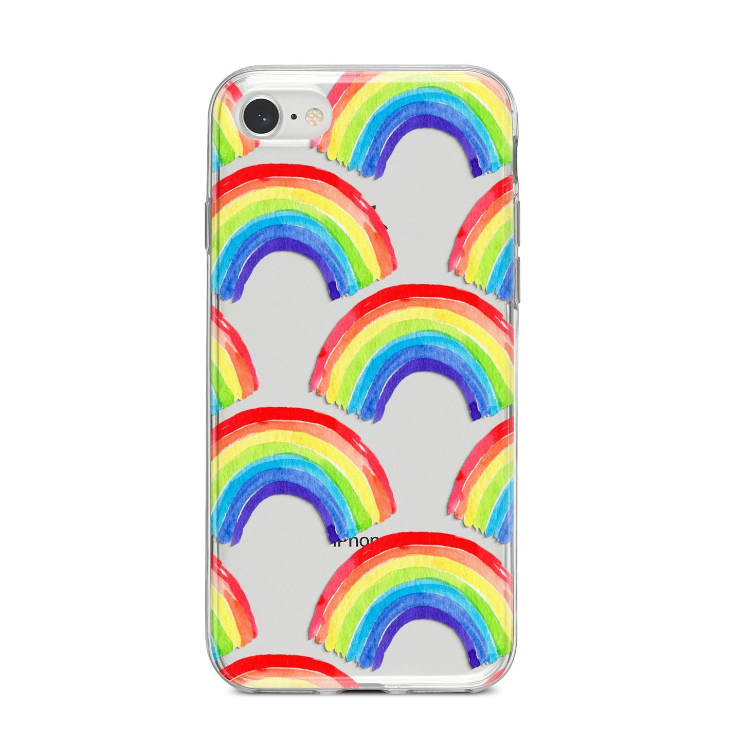 Rainbow iPhone 8 Bumper Case on Silver iPhone