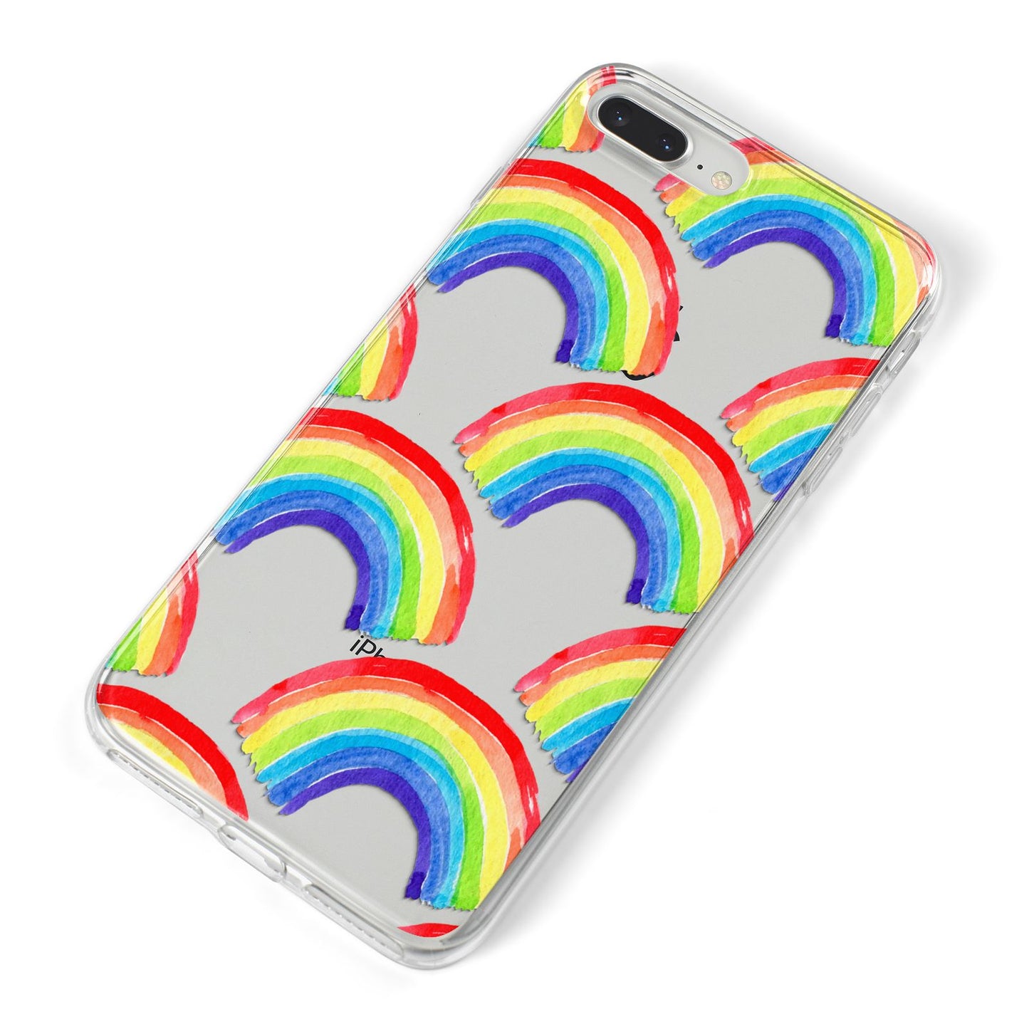 Rainbow iPhone 8 Plus Bumper Case on Silver iPhone Alternative Image