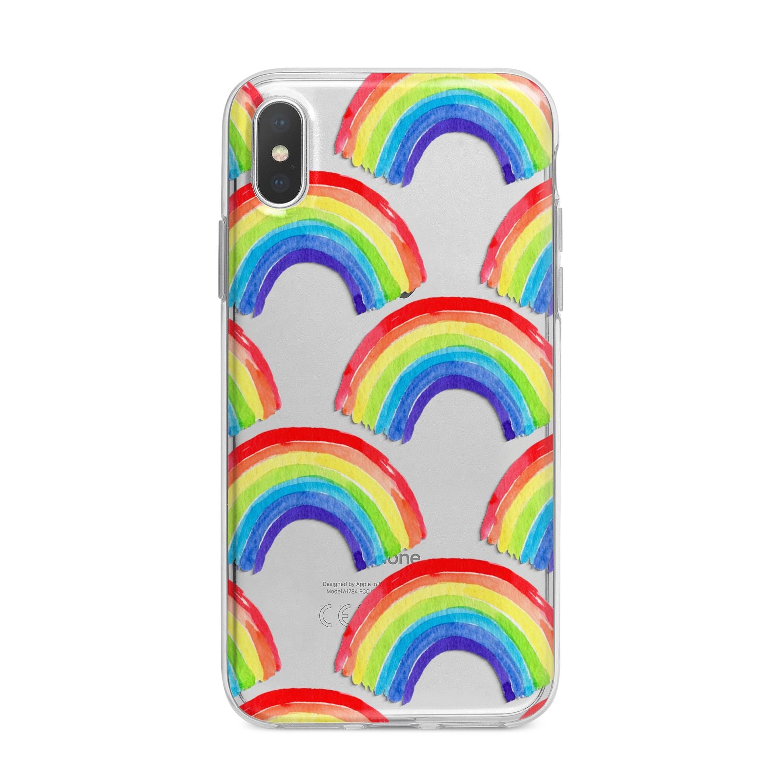 Rainbow iPhone X Bumper Case on Silver iPhone Alternative Image 1