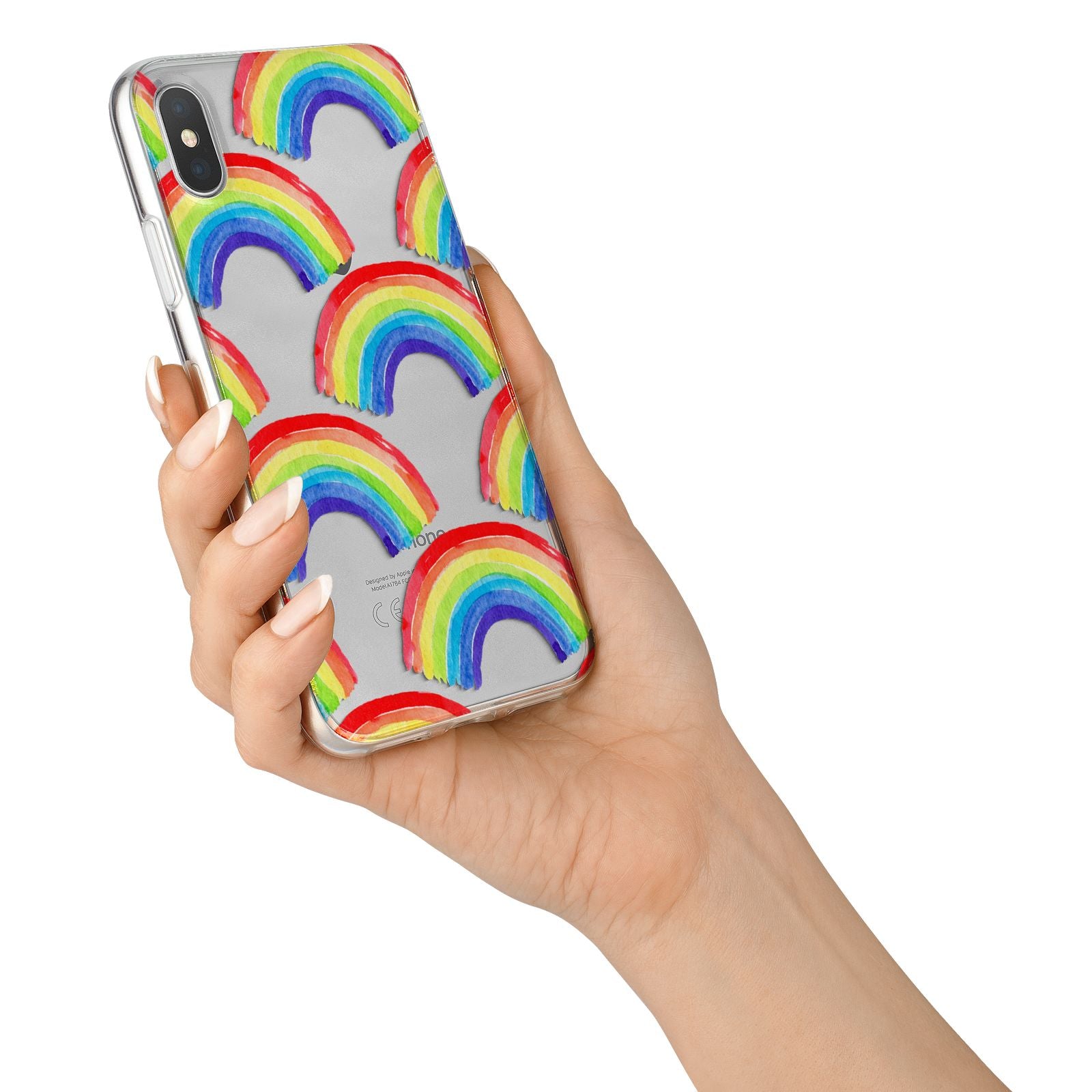 Rainbow iPhone X Bumper Case on Silver iPhone Alternative Image 2