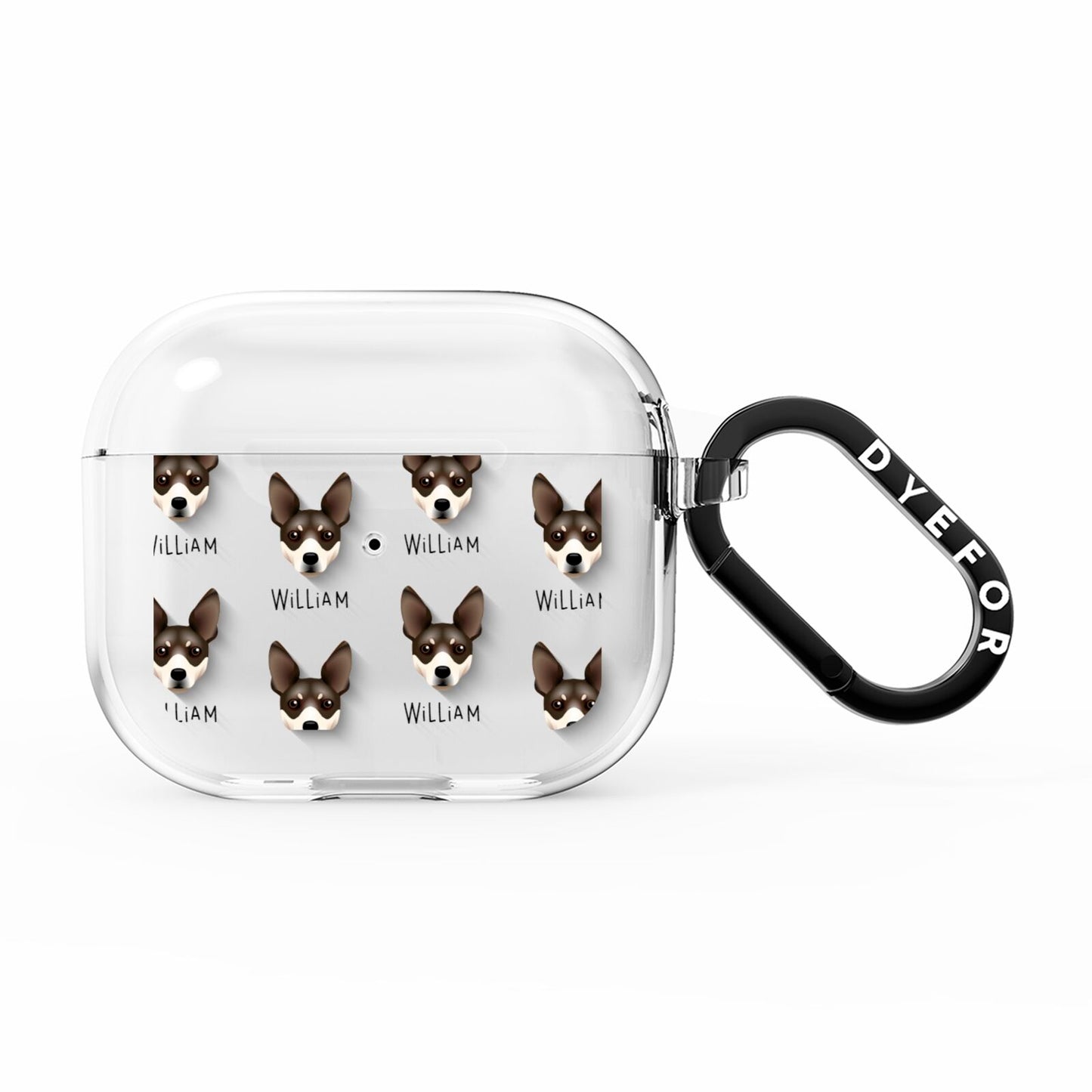 Rat Terrier Icon with Name AirPods Clear Case 3rd Gen