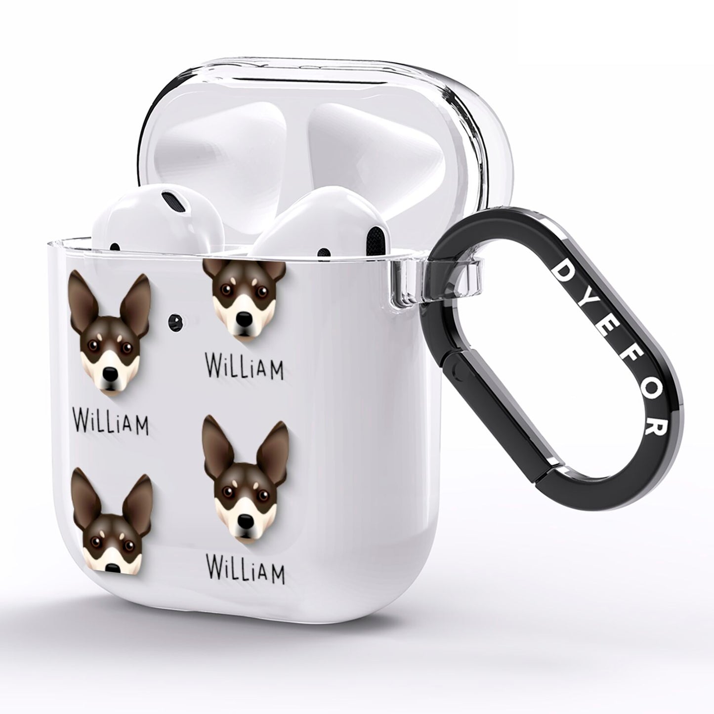Rat Terrier Icon with Name AirPods Clear Case Side Image