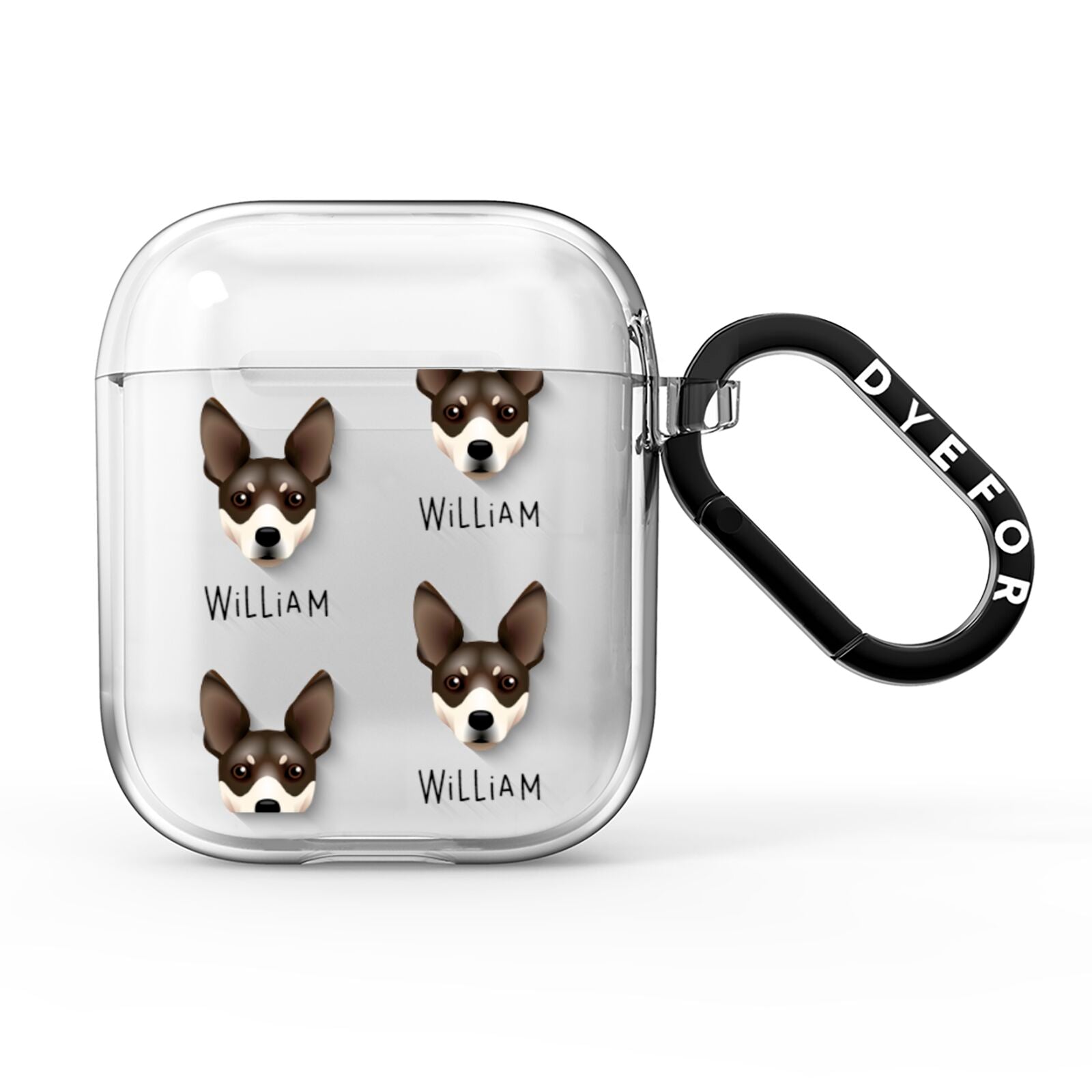 Rat Terrier Icon with Name AirPods Clear Case