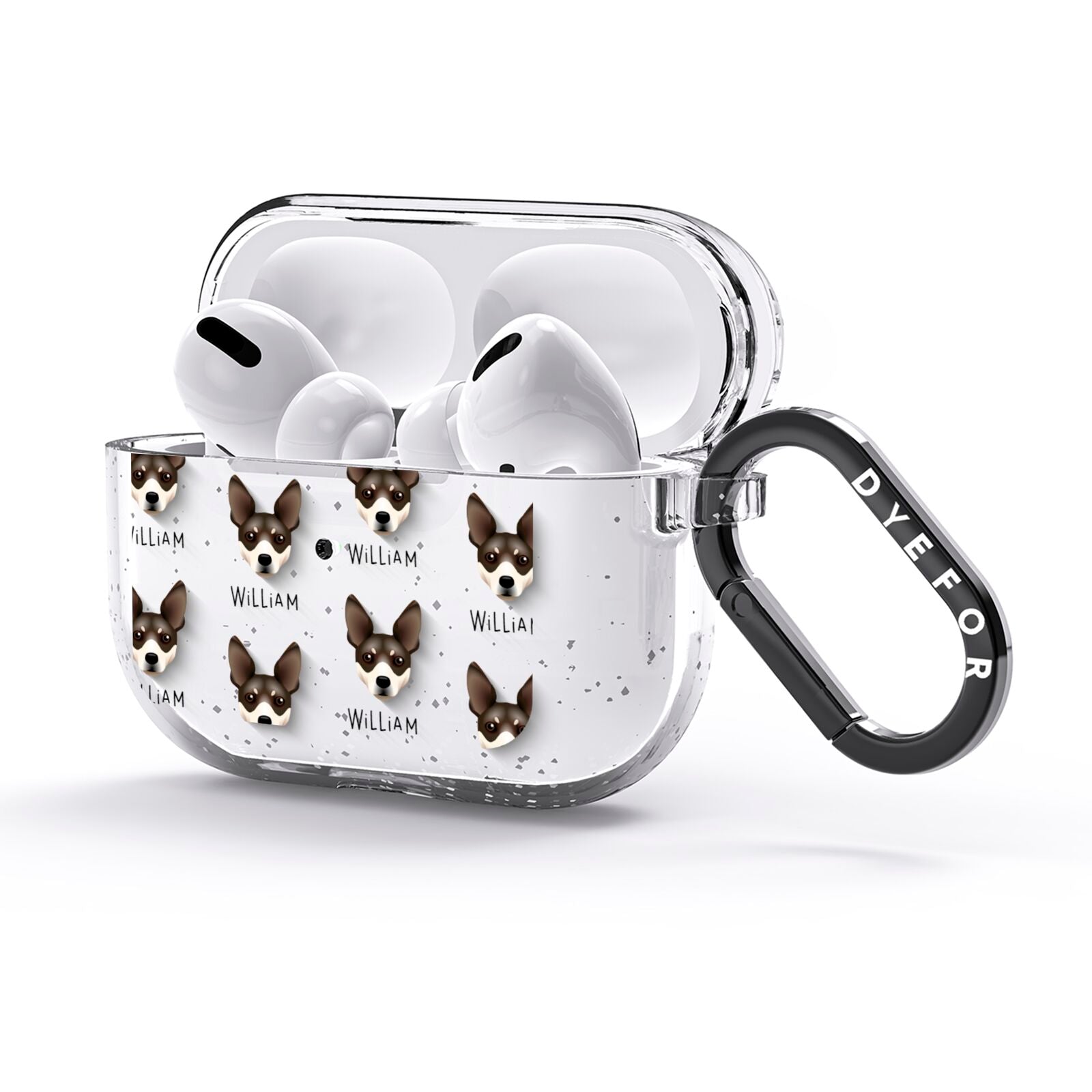 Rat Terrier Icon with Name AirPods Glitter Case 3rd Gen Side Image