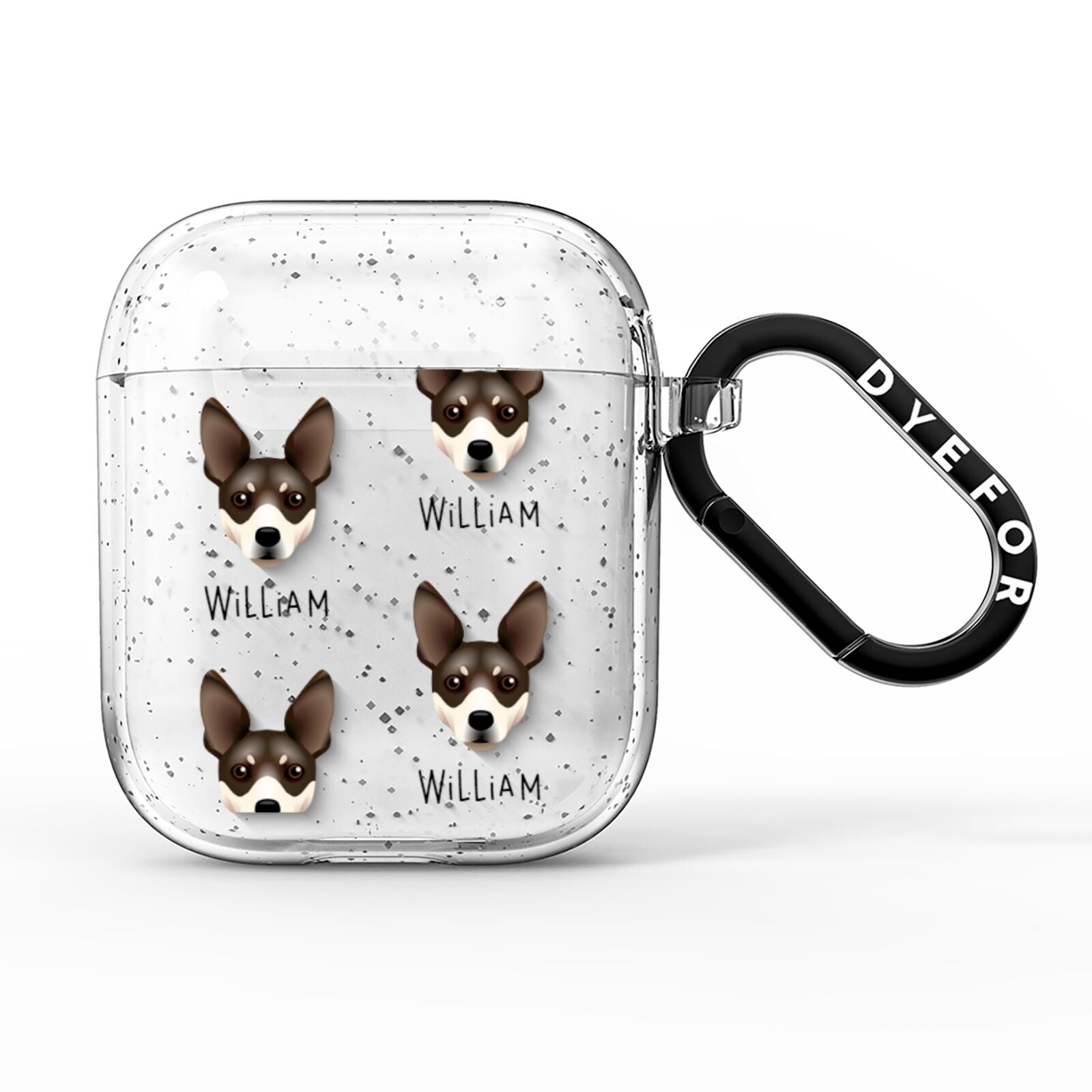 Rat Terrier Icon with Name AirPods Glitter Case