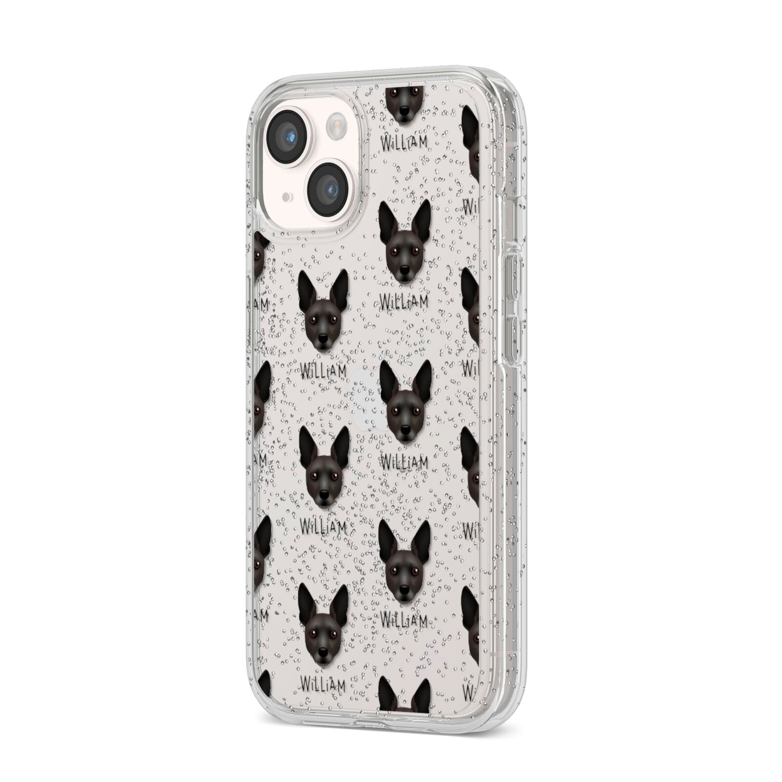 Rat Terrier Icon with Name iPhone 14 Glitter Tough Case Starlight Angled Image