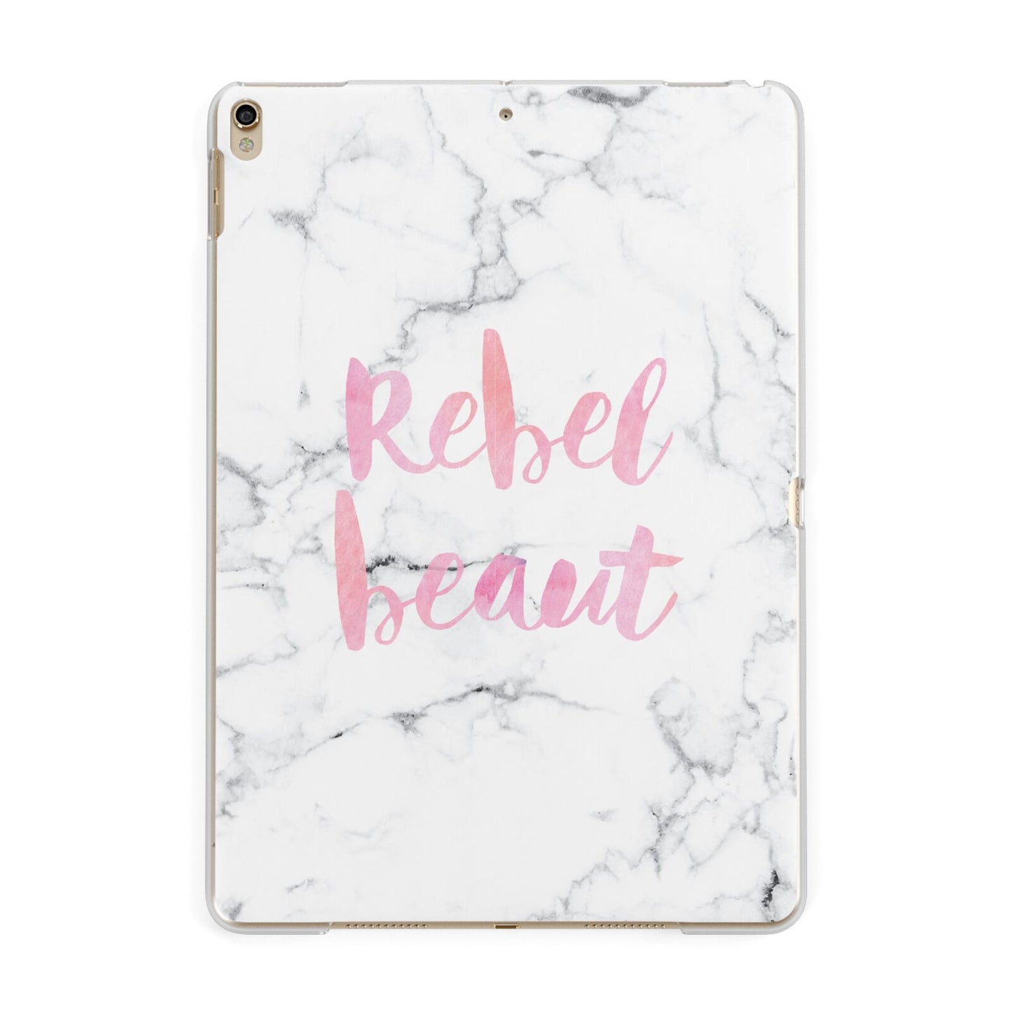 Rebel Heart Grey Marble Effect Apple iPad Gold Case