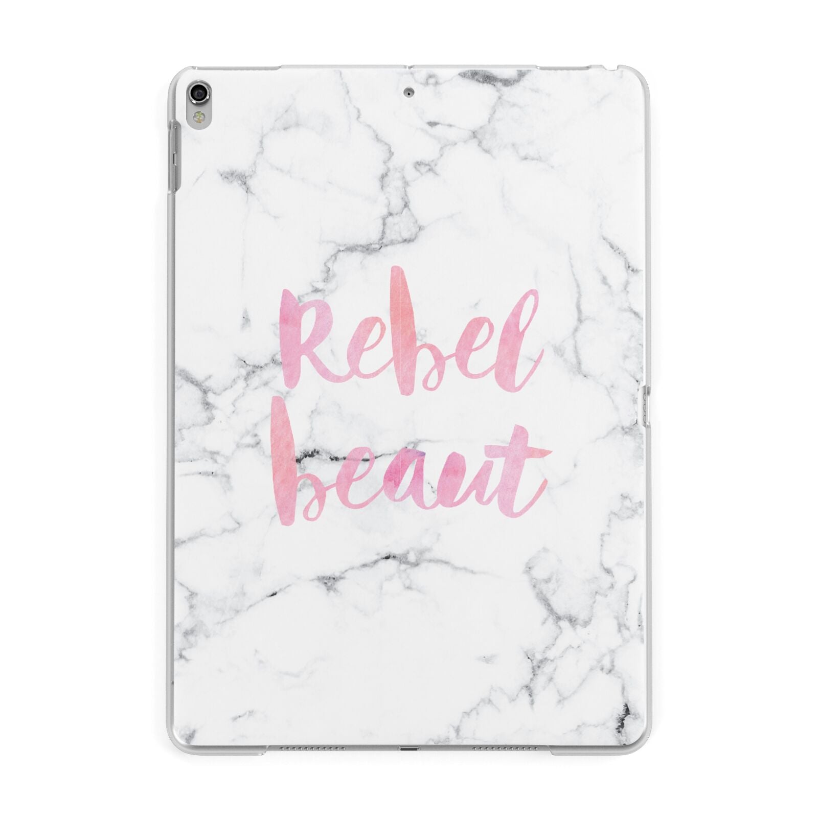 Rebel Heart Grey Marble Effect Apple iPad Silver Case