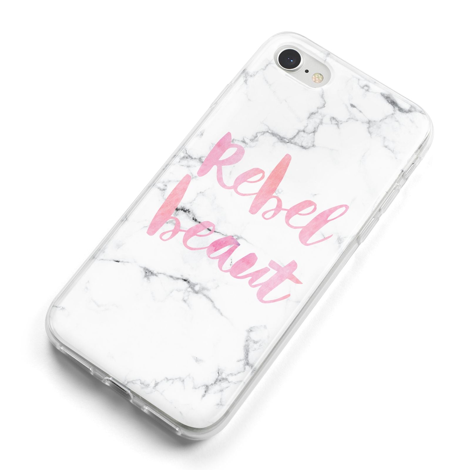 Rebel Heart Grey Marble Effect iPhone 8 Bumper Case on Silver iPhone Alternative Image