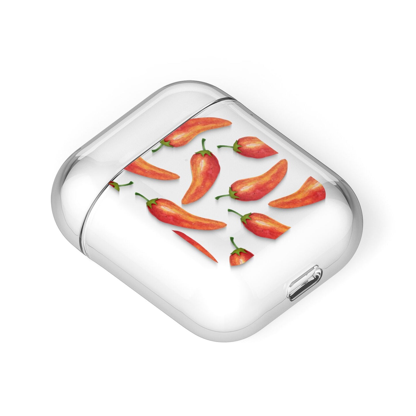 Red Chillies AirPods Case Laid Flat