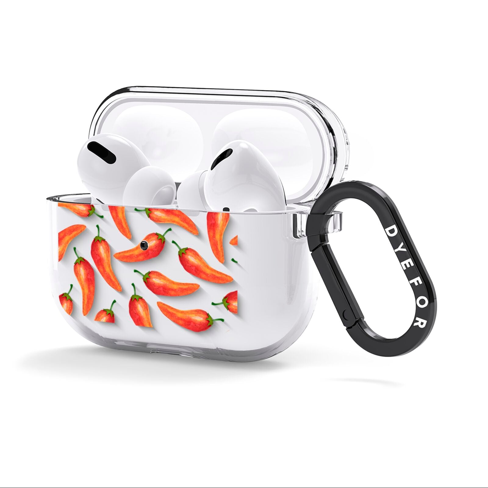 Red Chillies AirPods Clear Case 3rd Gen Side Image