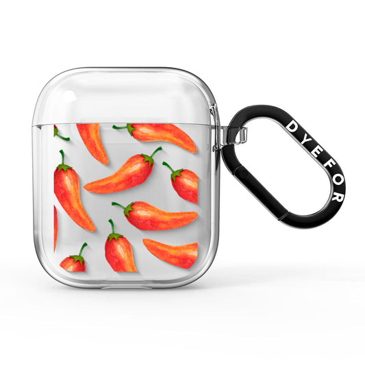 Red Chillies AirPods Clear Case