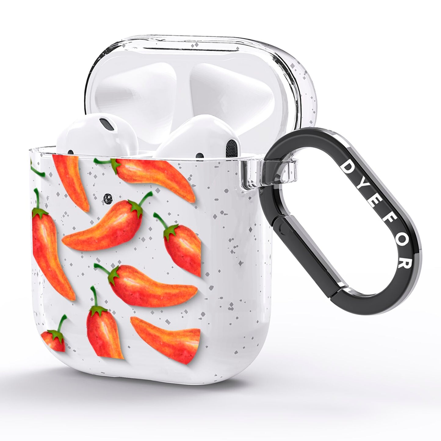 Red Chillies AirPods Glitter Case Side Image