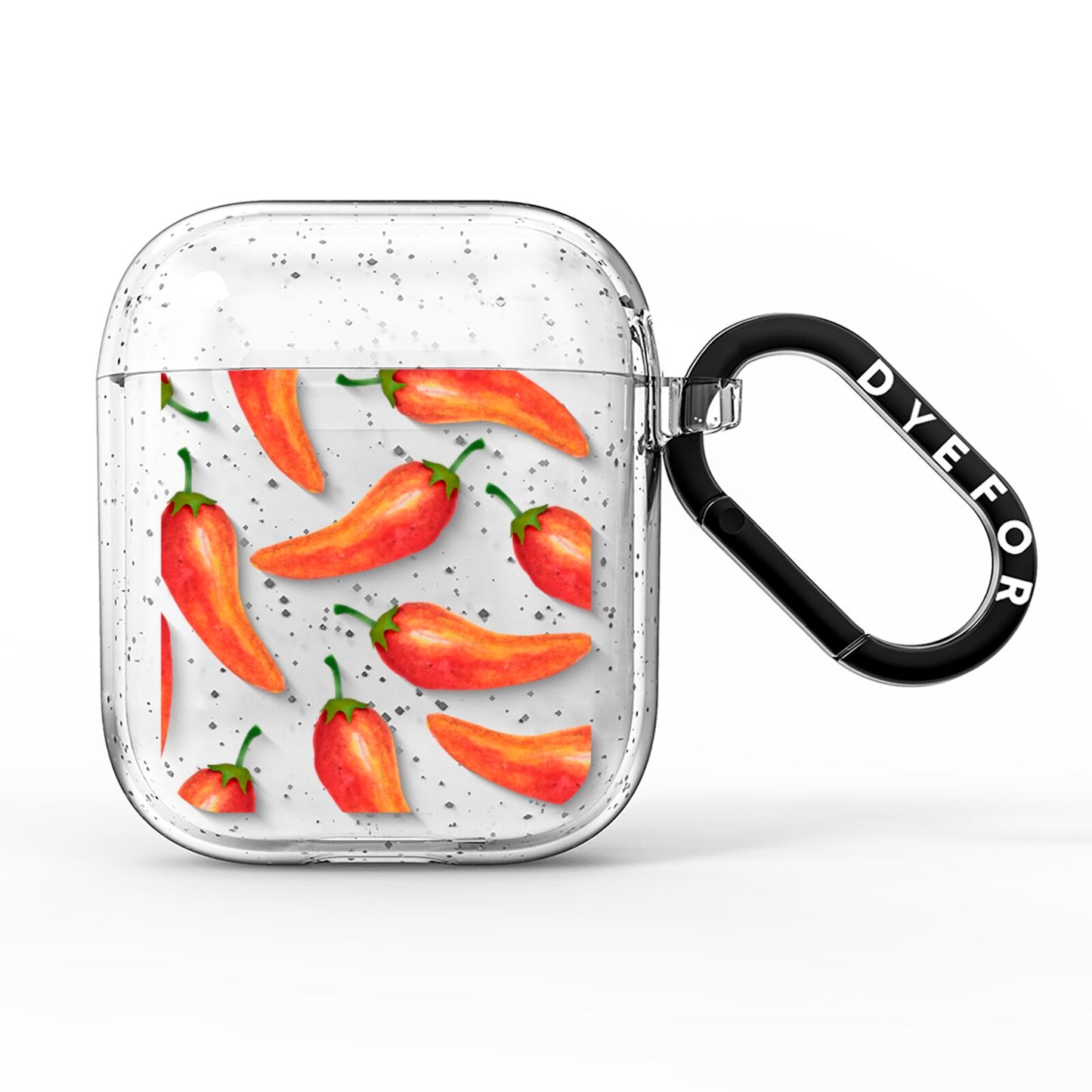 Red Chillies AirPods Glitter Case