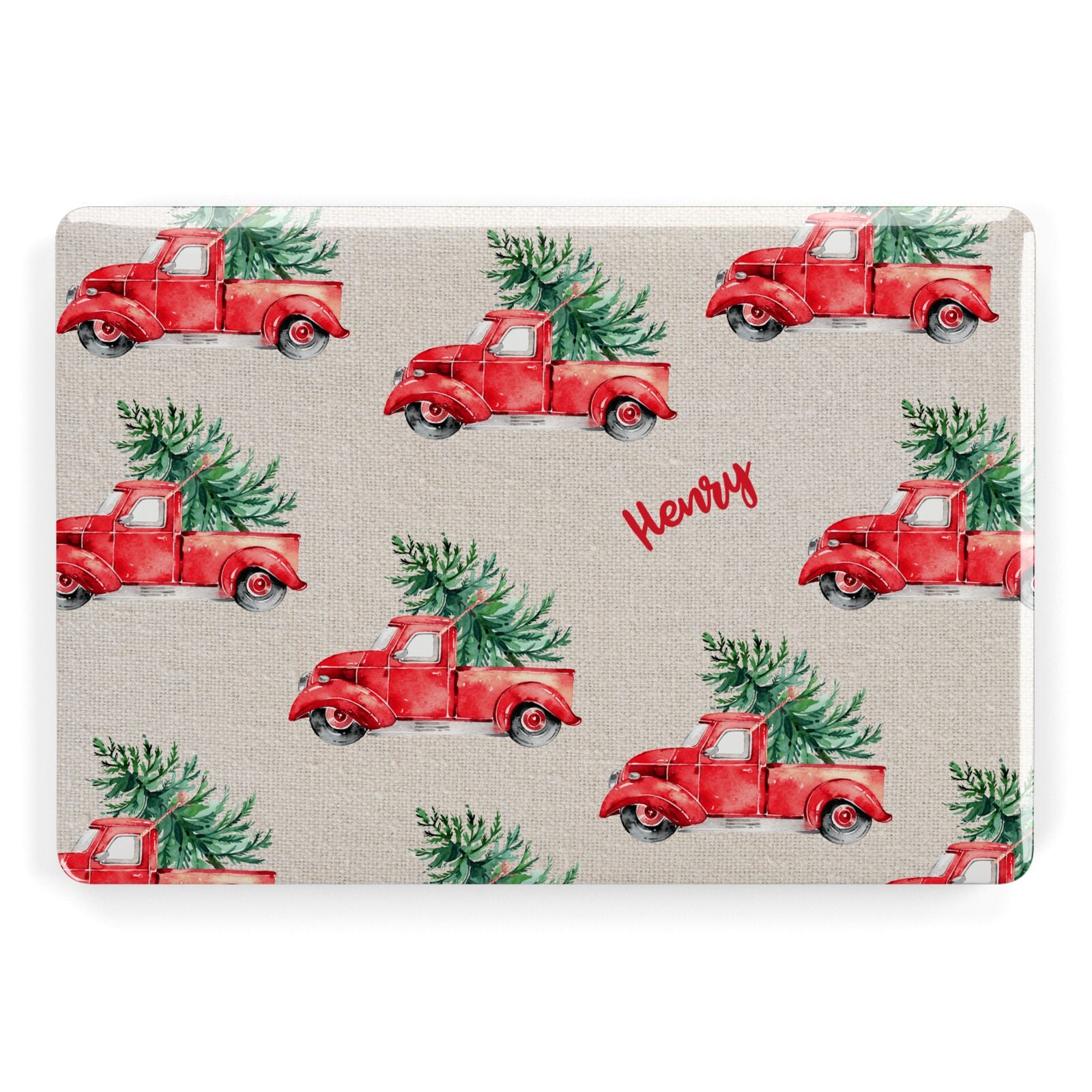 Red Christmas Truck Personalised Apple MacBook Case