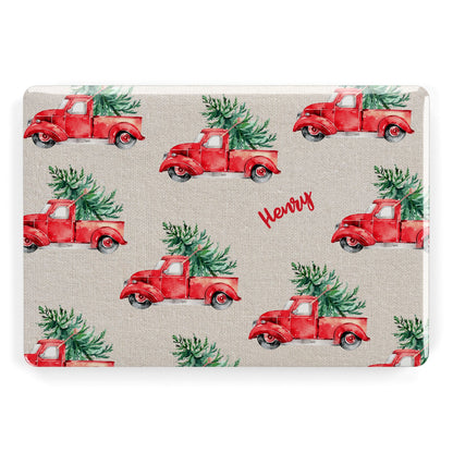 Red Christmas Truck Personalised Apple MacBook Case