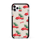 Red Christmas Truck Personalised Apple iPhone 11 Pro Max in Silver with Black Impact Case