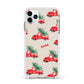 Red Christmas Truck Personalised Apple iPhone 11 Pro Max in Silver with White Impact Case