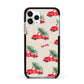 Red Christmas Truck Personalised Apple iPhone 11 Pro in Silver with Black Impact Case